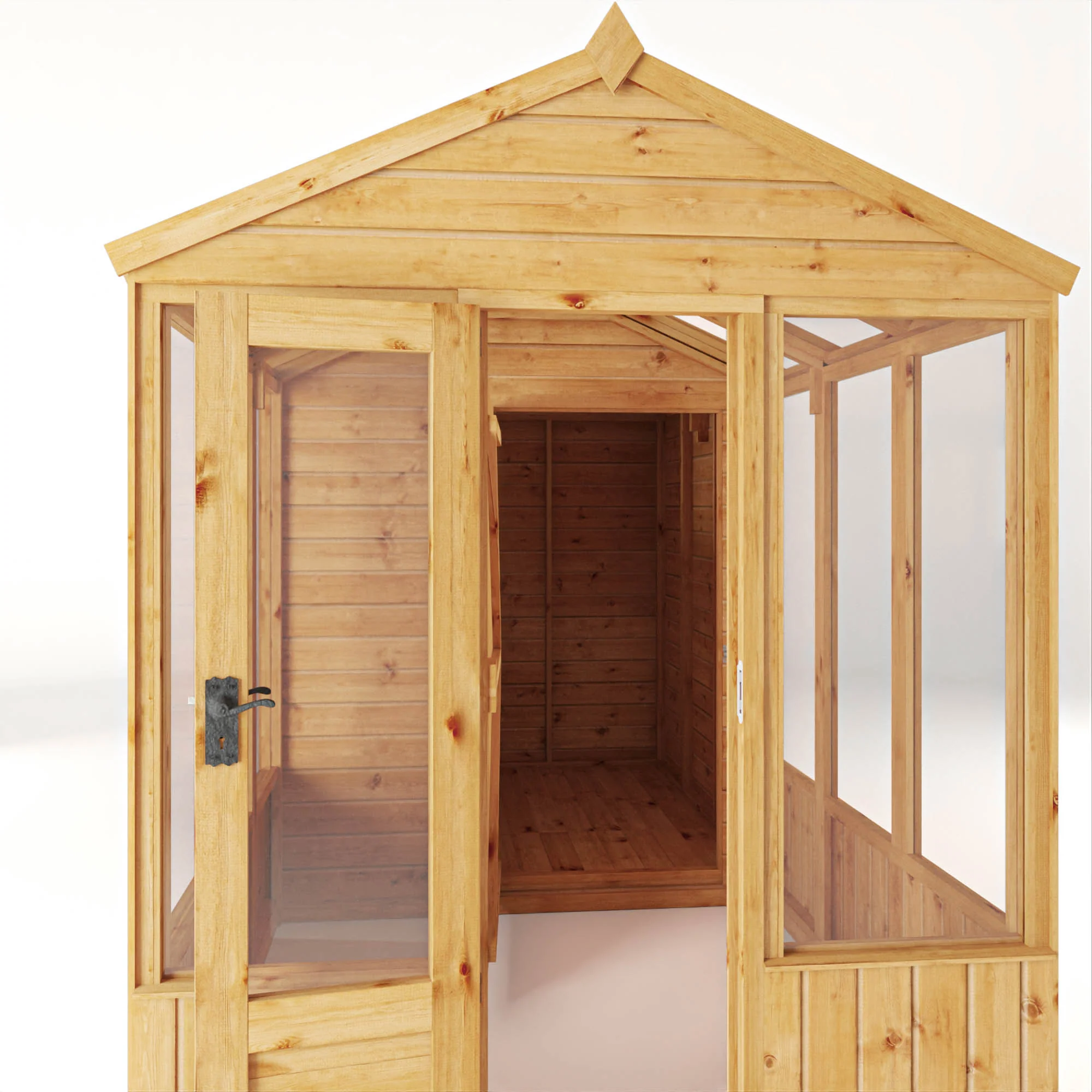 Mercia Woodsman 12' 3" x 6' 3" Apex Combi Greenhouse Shed - Premium Dip Treated Shiplap- Glass Windows - Image 8
