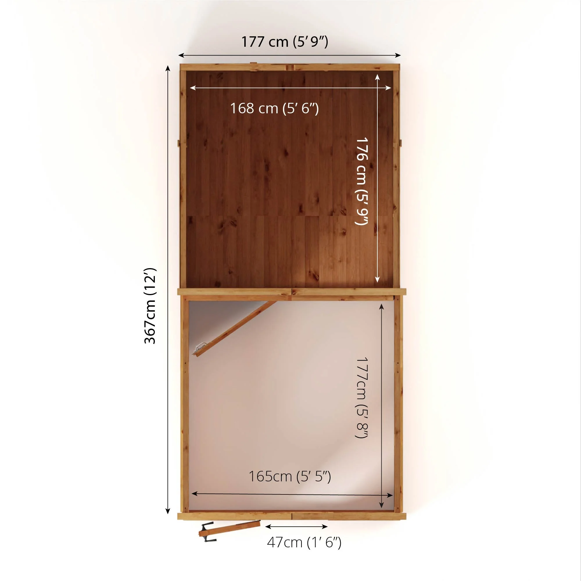 Mercia Woodsman 12' 3" x 6' 3" Apex Combi Greenhouse Shed - Premium Dip Treated Shiplap- Styrene Windows - Image 13