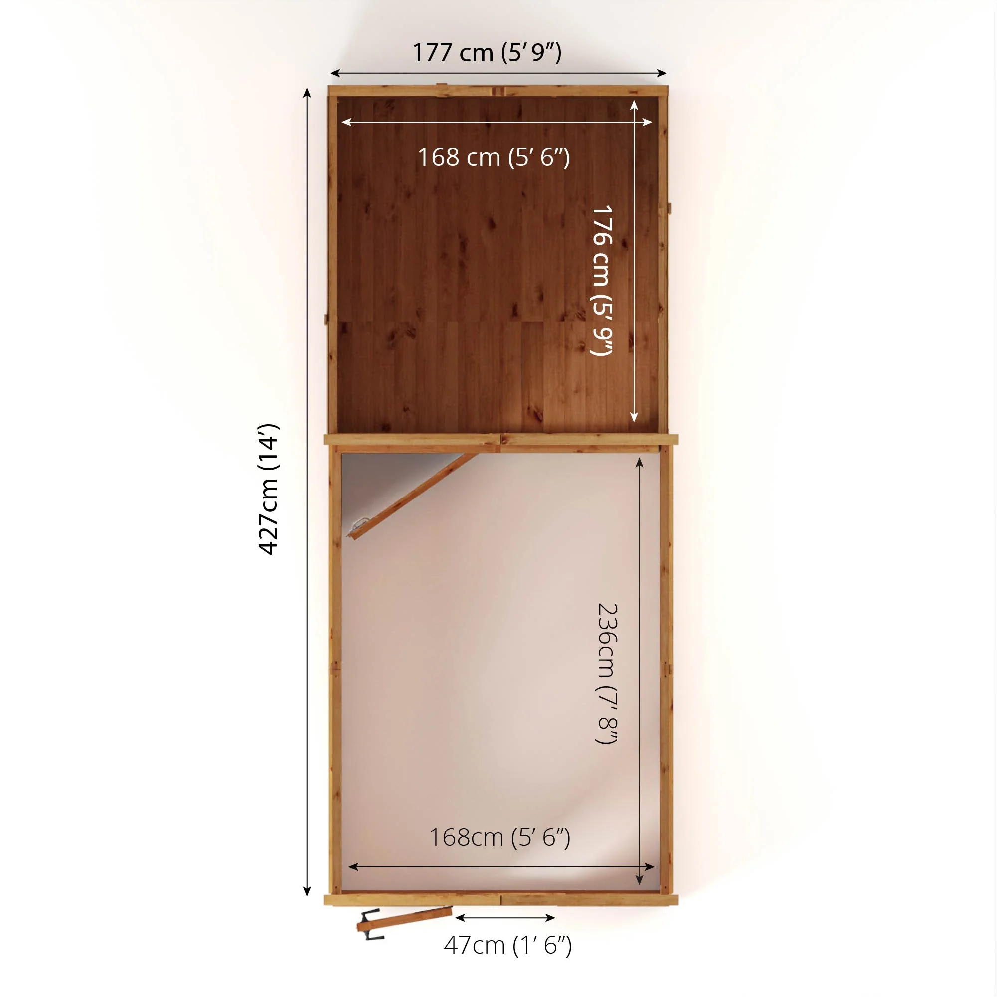 Mercia Woodsman 14' 2" x 6' 3" Apex Combi Greenhouse Shed - Premium Dip Treated Shiplap- Styrene Windows - Image 11