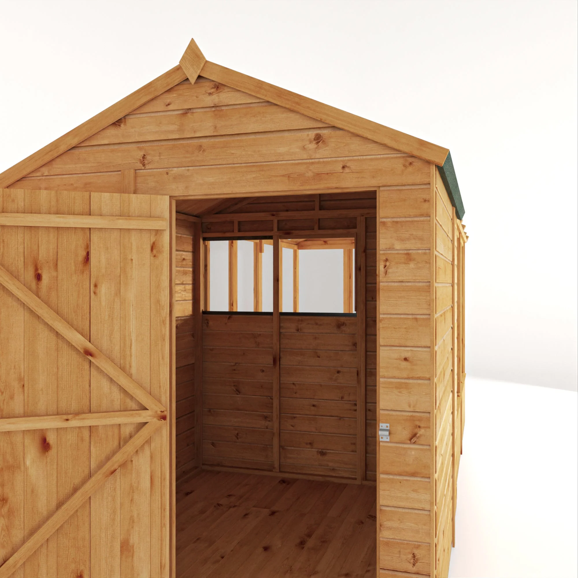 Mercia Woodsman 14' 2" x 6' 3" Apex Combi Greenhouse Shed - Premium Dip Treated Shiplap- Styrene Windows - Image 8