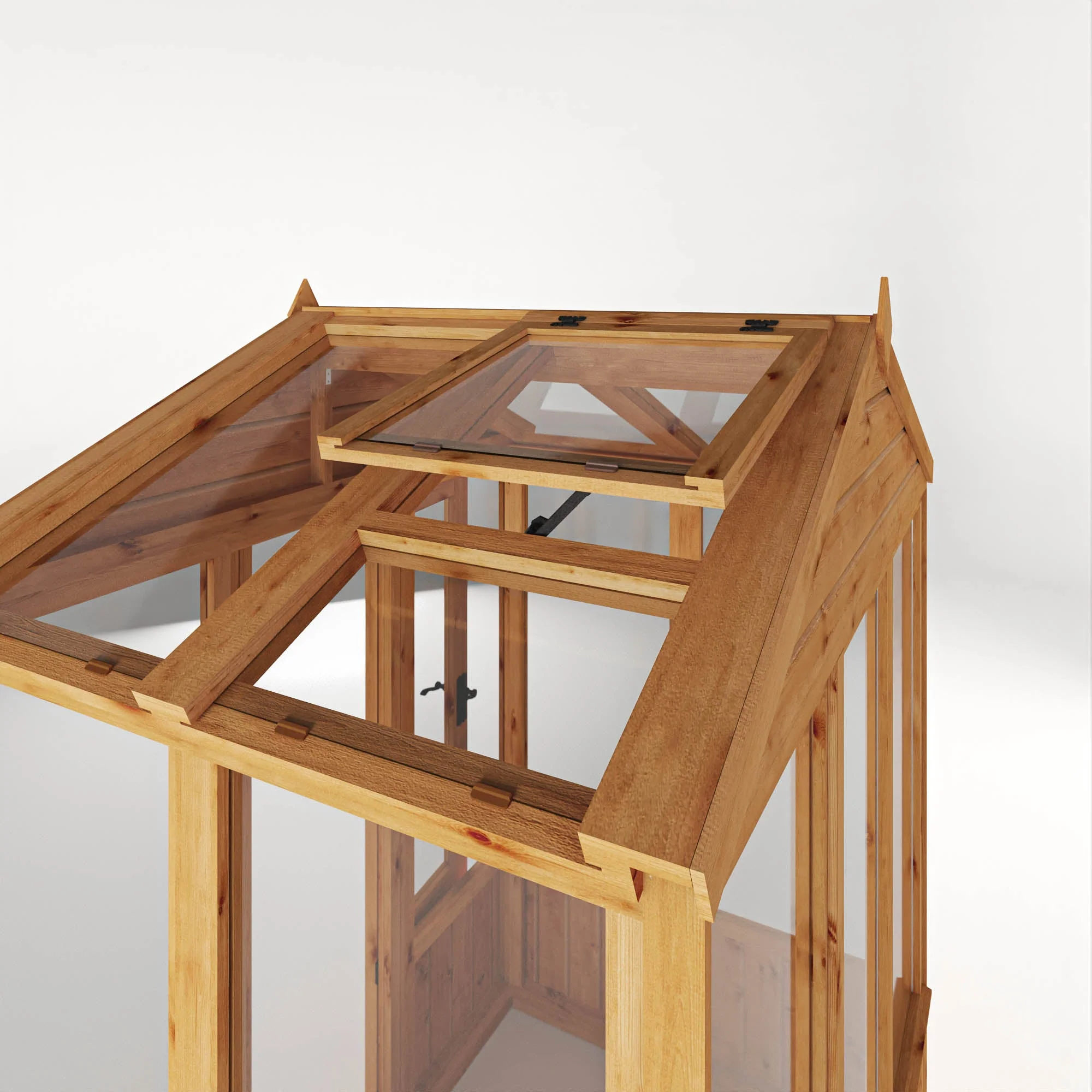 Mercia Woodsman 4' 3" x 6' 1" Apex Greenhouse - Premium Dip Treated Shiplap- Glass Windows - Image 7