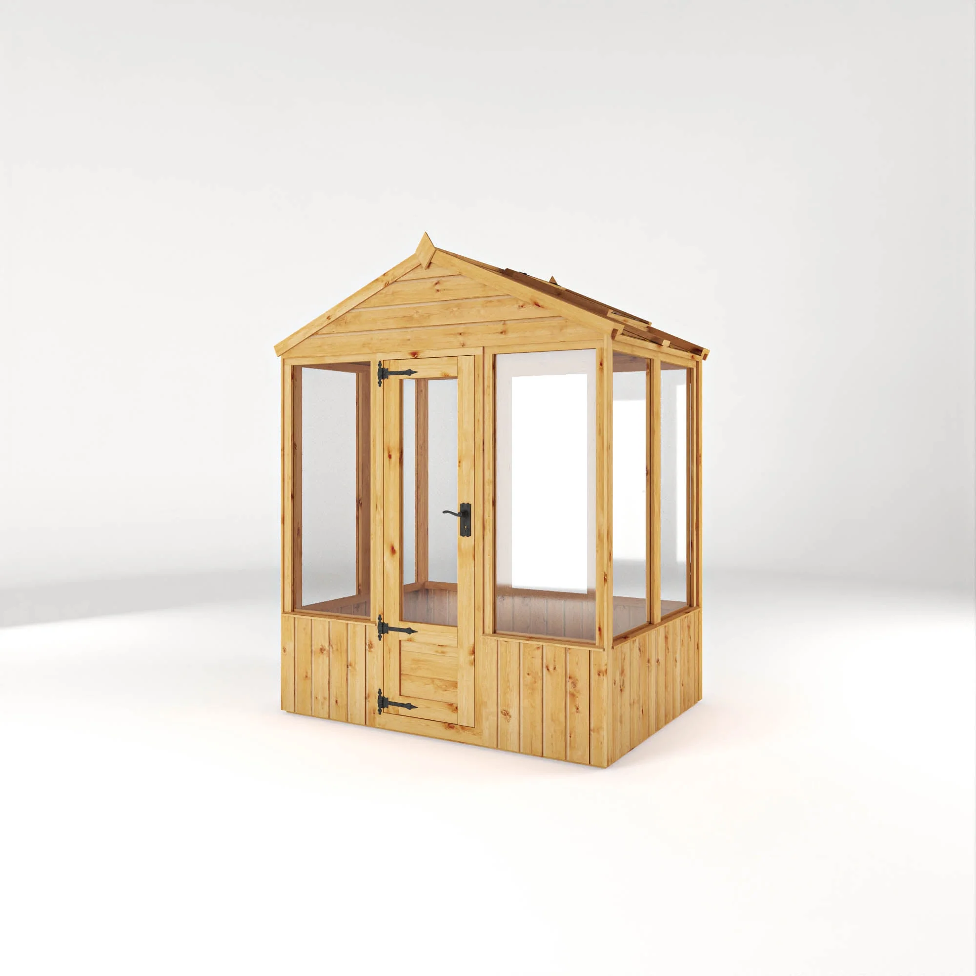 Mercia Woodsman 4' 3" x 6' 1" Apex Greenhouse - Premium Dip Treated Shiplap- Glass Windows - Image 8