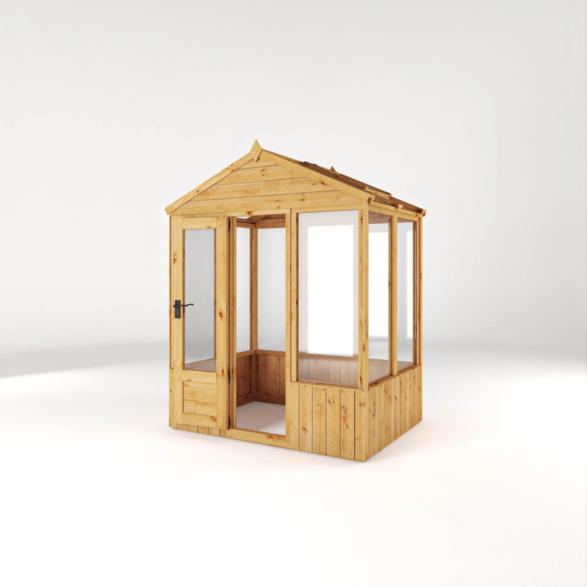 Mercia Woodsman 4' 3" x 6' 1" Apex Greenhouse - Premium Dip Treated Shiplap- Glass Windows - Image 9