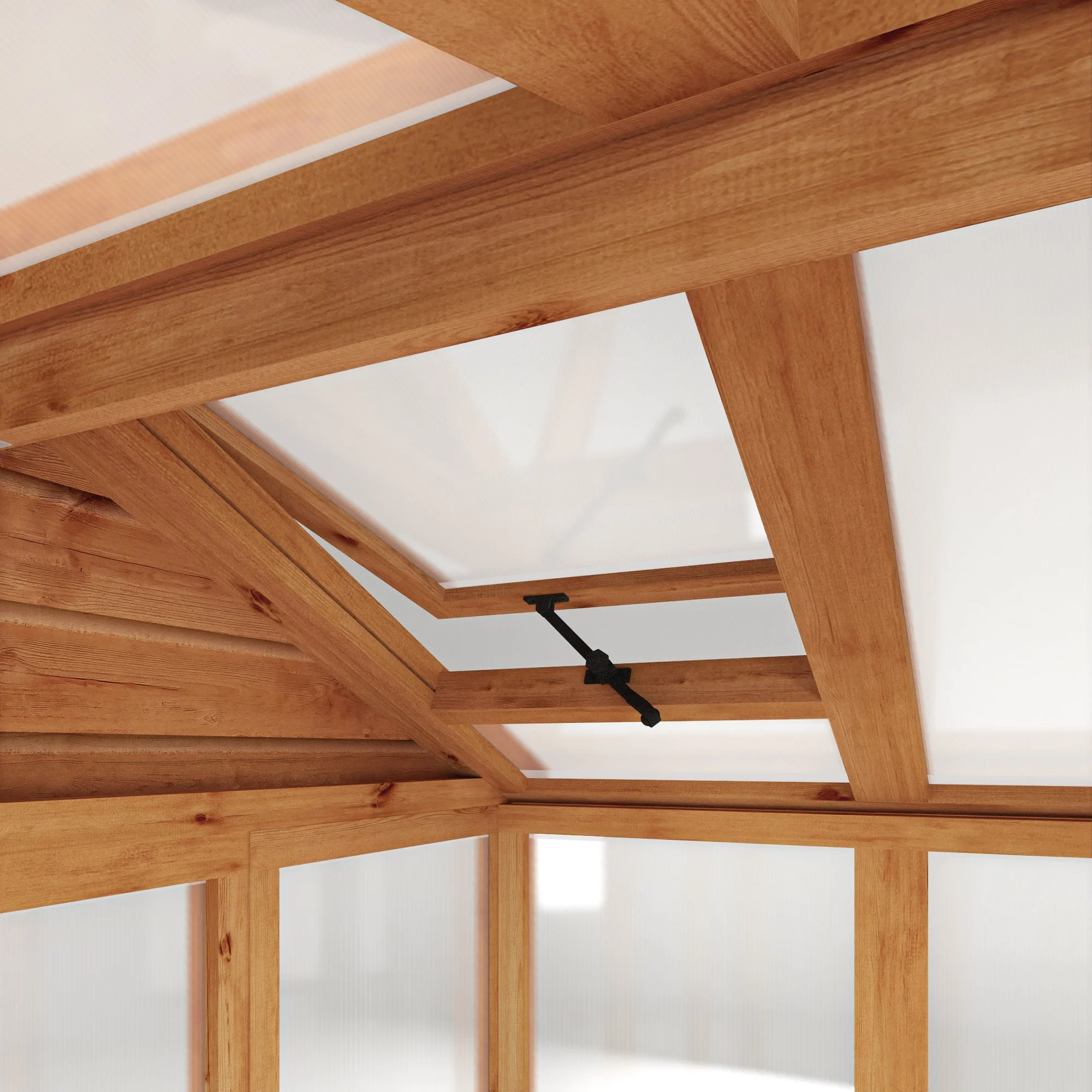 Mercia Woodsman 4' 3" x 6' 1" Apex Greenhouse - Premium Dip Treated Shiplap- Polycarbonate Windows - Image 4