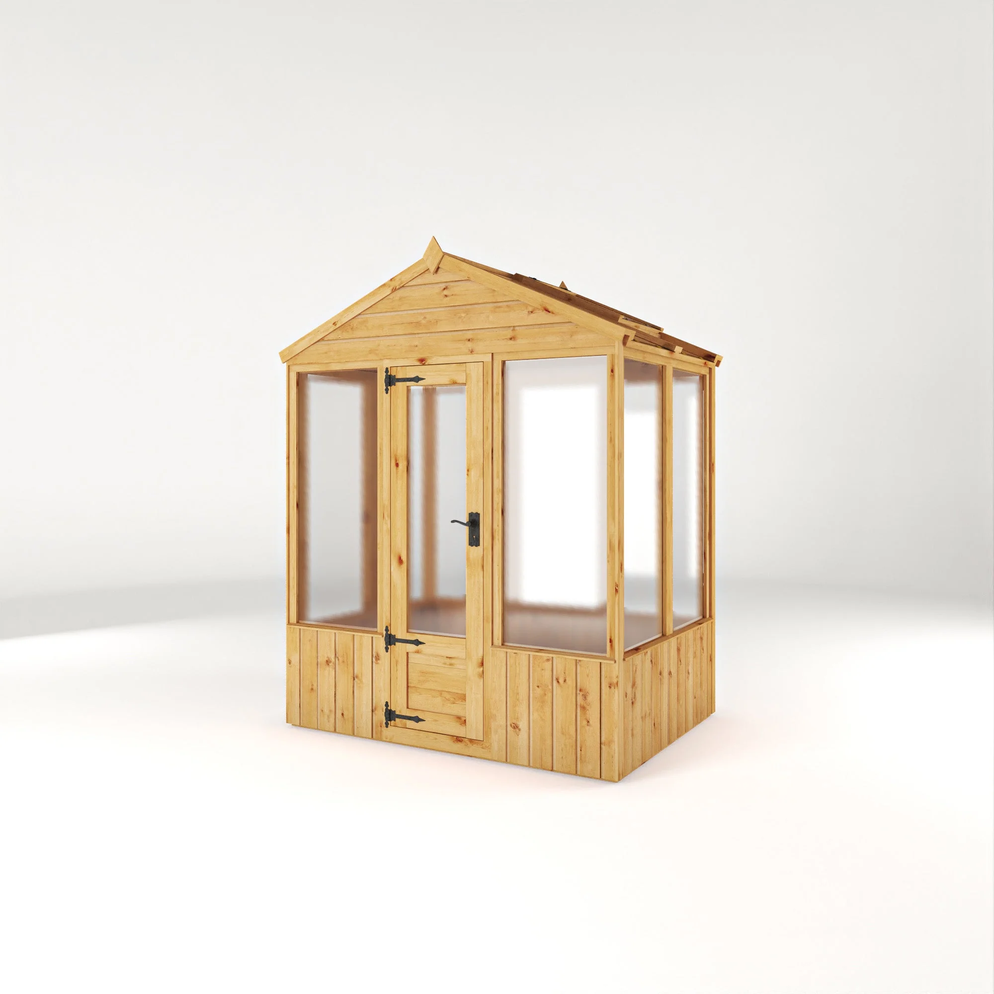Mercia Woodsman 4' 3" x 6' 1" Apex Greenhouse - Premium Dip Treated Shiplap- Polycarbonate Windows - Image 7