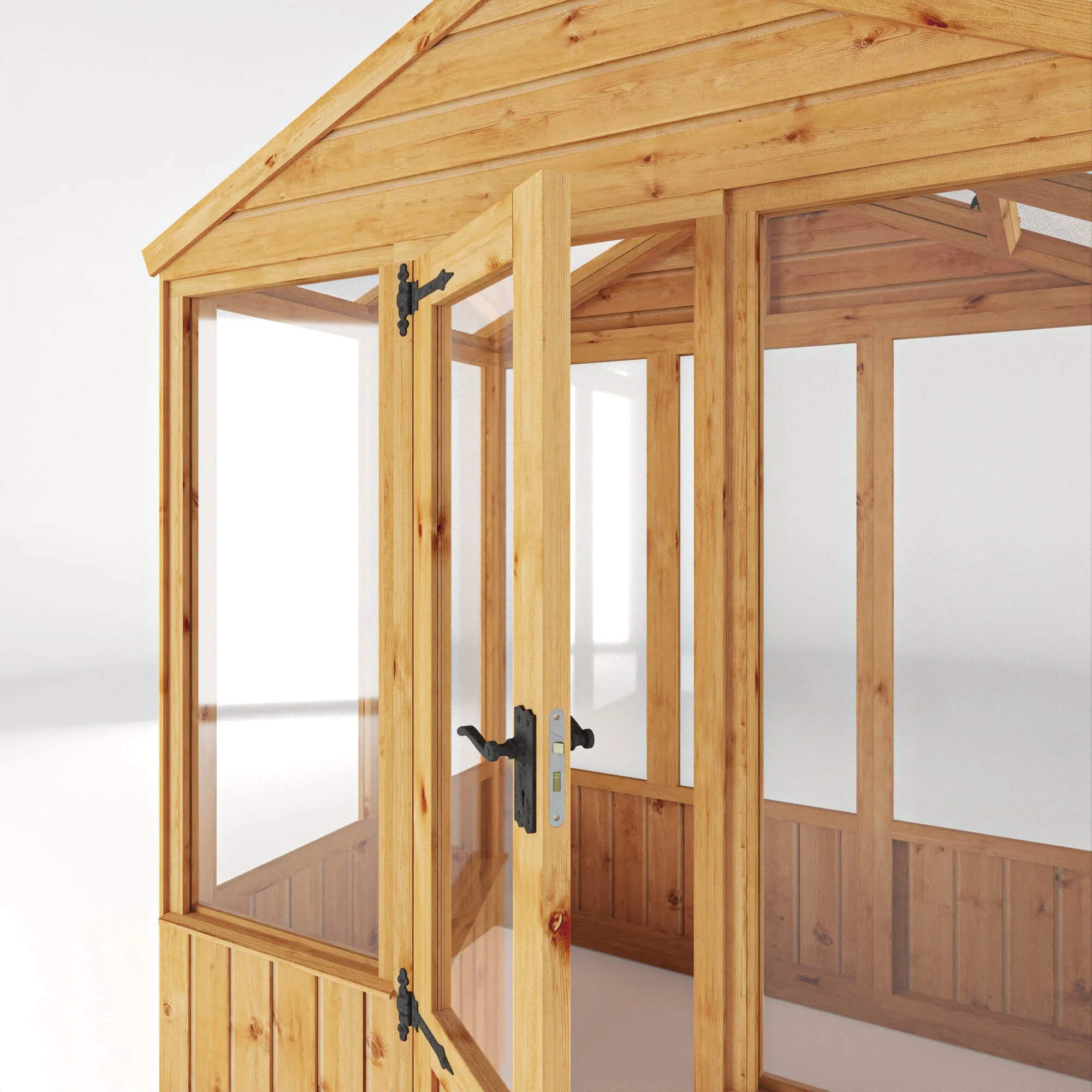 Mercia Woodsman 4' 3" x 6' 1" Apex Greenhouse - Premium Dip Treated Shiplap- Styrene Windows - Image 5