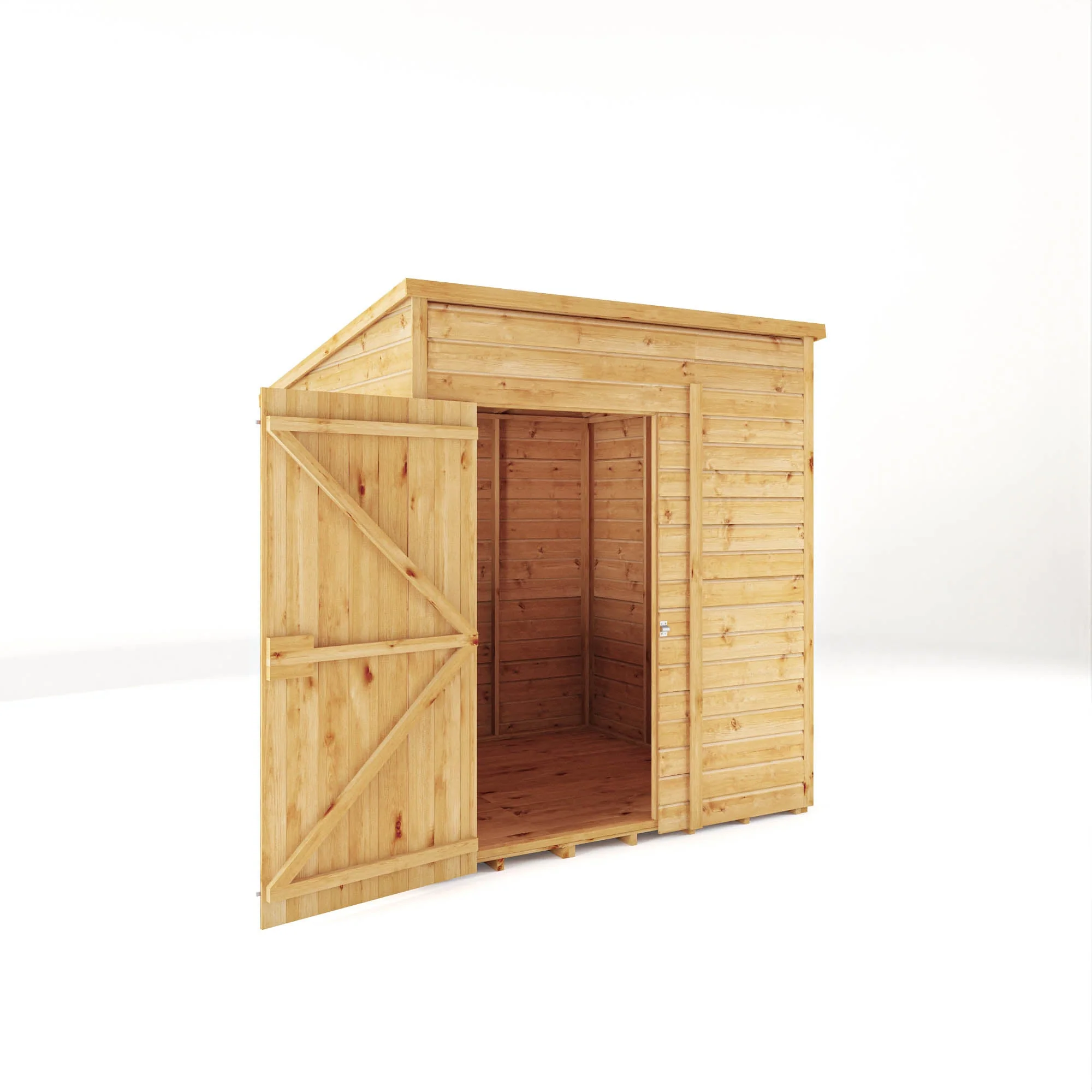 Mercia Woodsman 5' 11" x 5' 10" Pent Shed - Premium Dip Treated Shiplap - Styrene Windows - Image 11