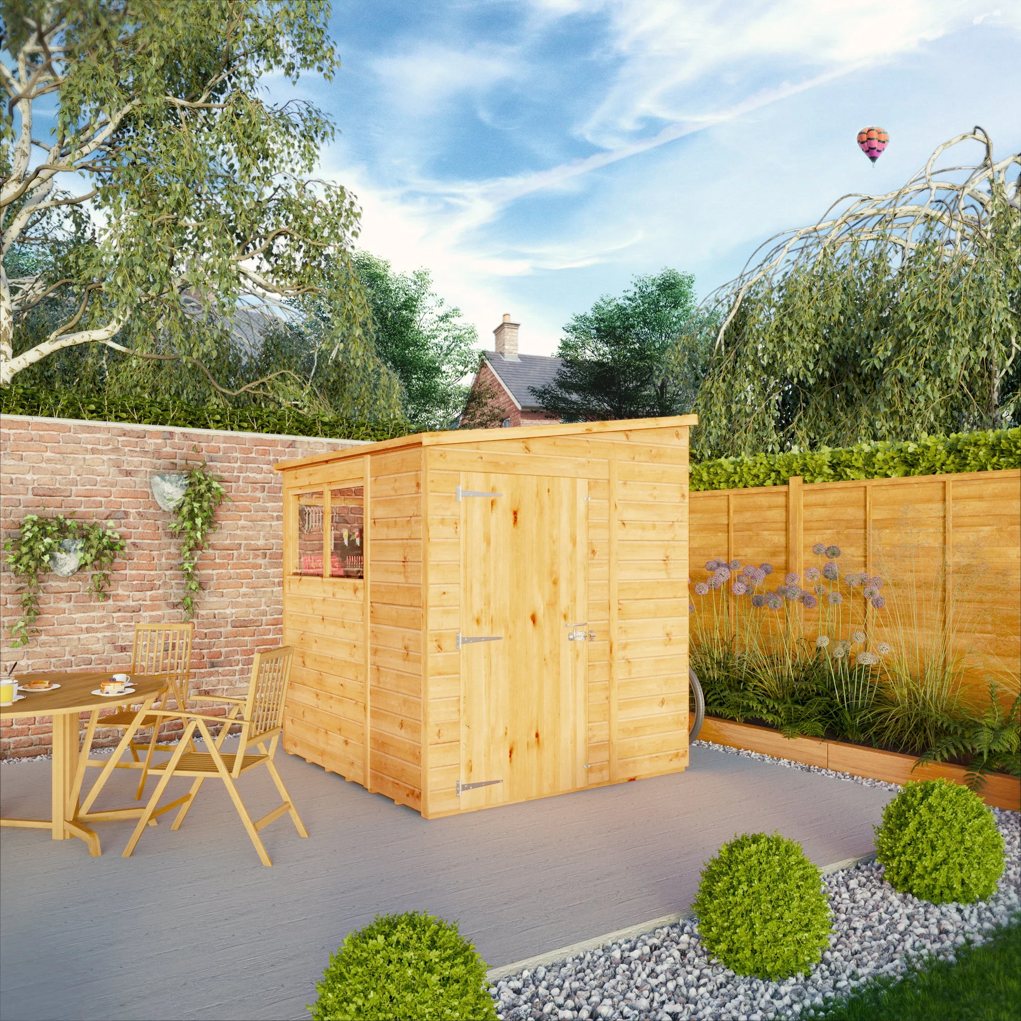 Mercia Woodsman 5' 11" x 5' 10" Pent Shed - Premium Dip Treated Shiplap - Styrene Windows - Image 2