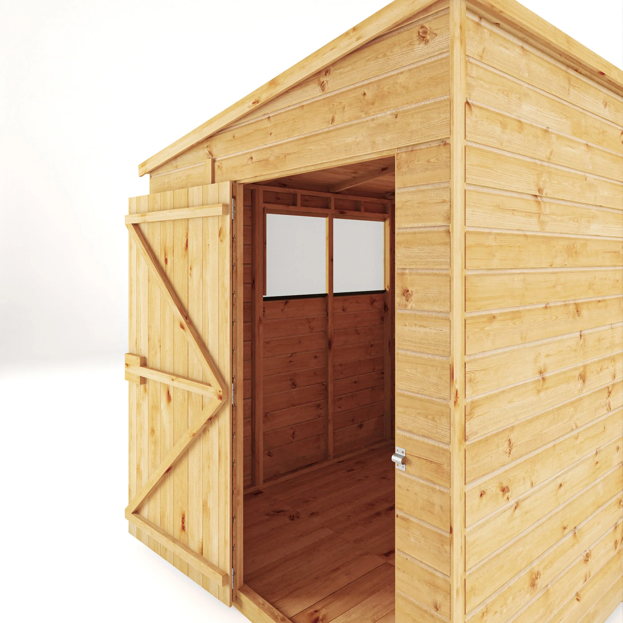 Mercia Woodsman 5' 11" x 5' 10" Pent Shed - Premium Dip Treated Shiplap - Styrene Windows - Image 6