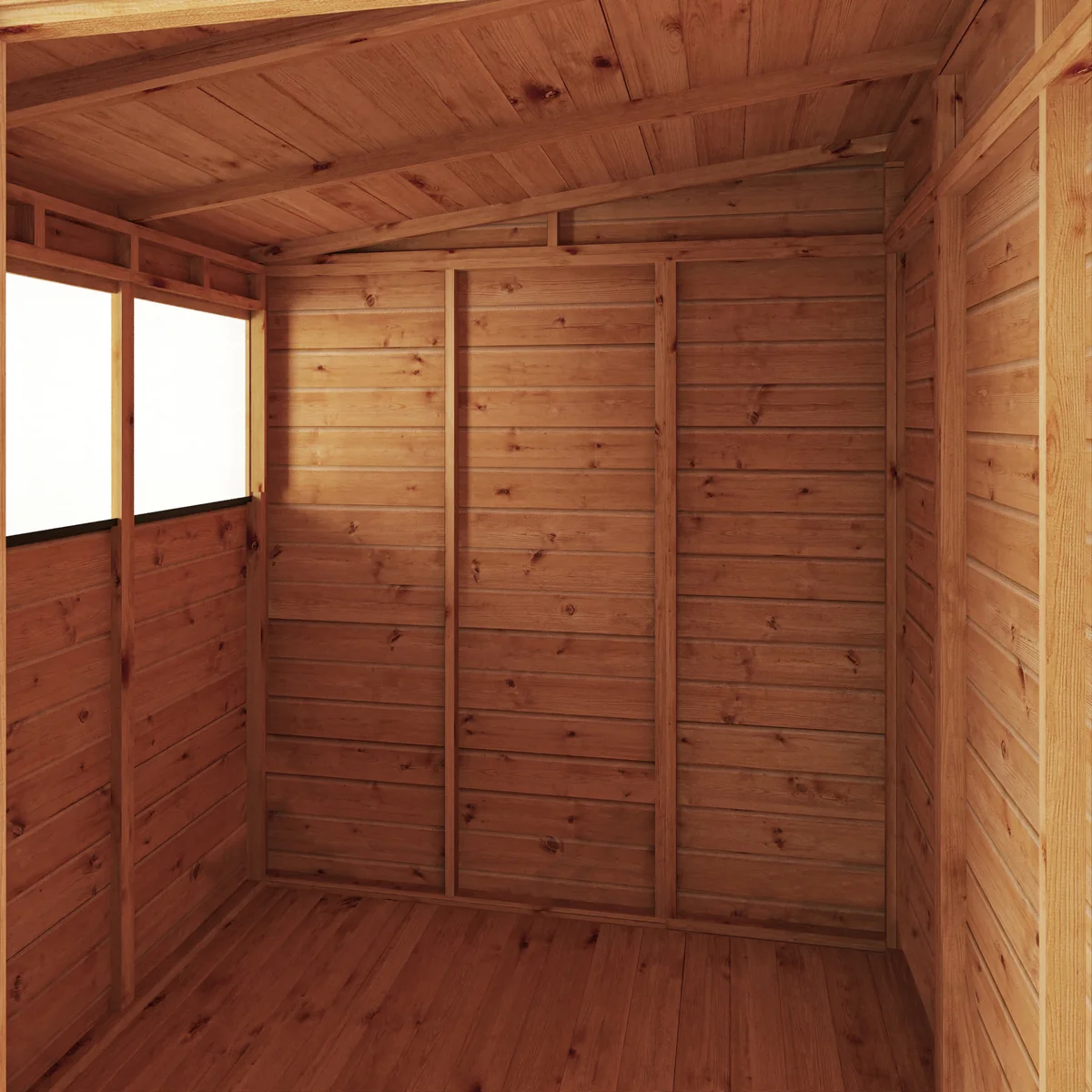 Mercia Woodsman 6' 2" x 5' 10" Pent Shed - Premium Dip Treated Shiplap - Glass Windows - Image 5