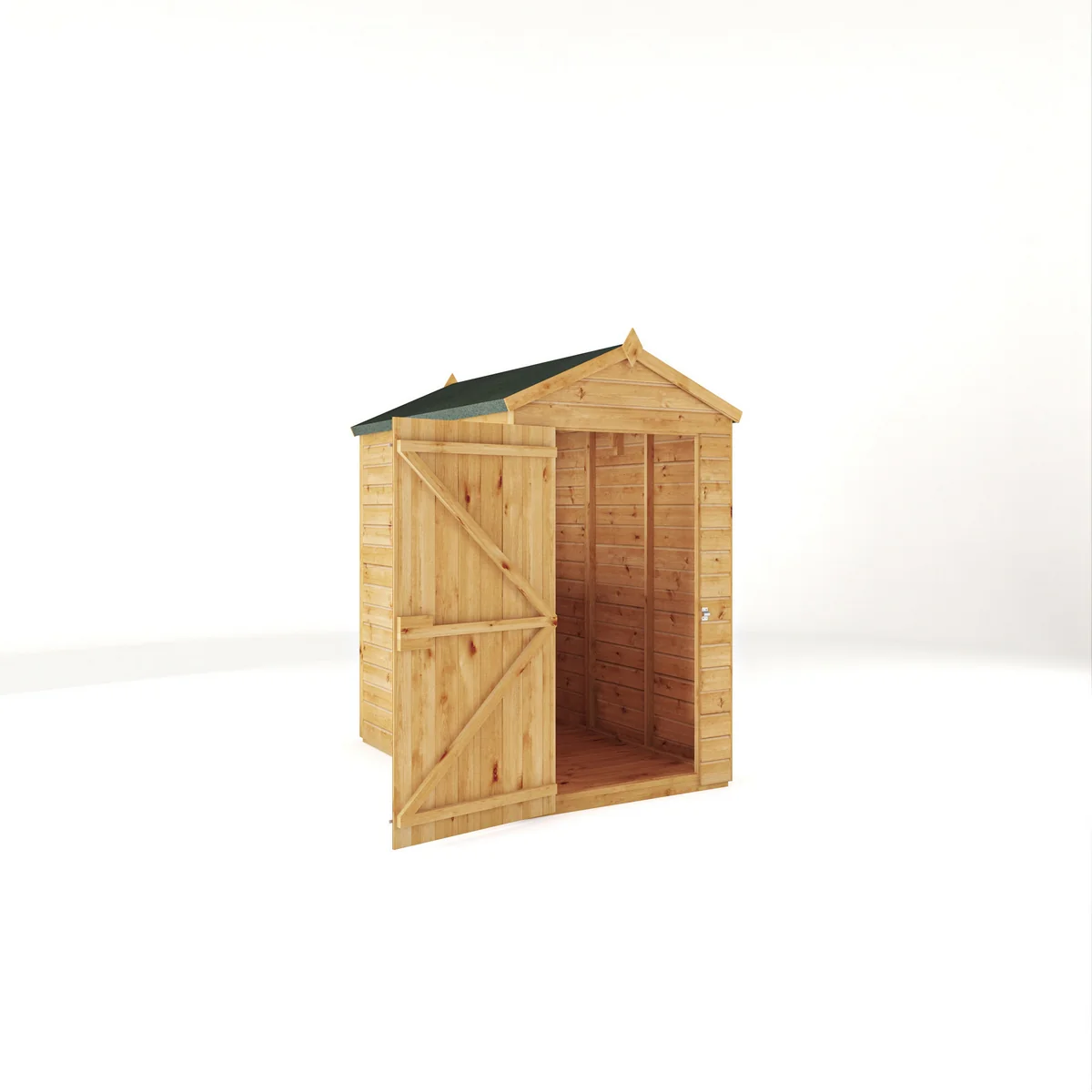 Mercia Woodsman 6' 3" x 4' 3" Apex Shed - Premium Dip Treated Shiplap - Glass Windows - Image 10