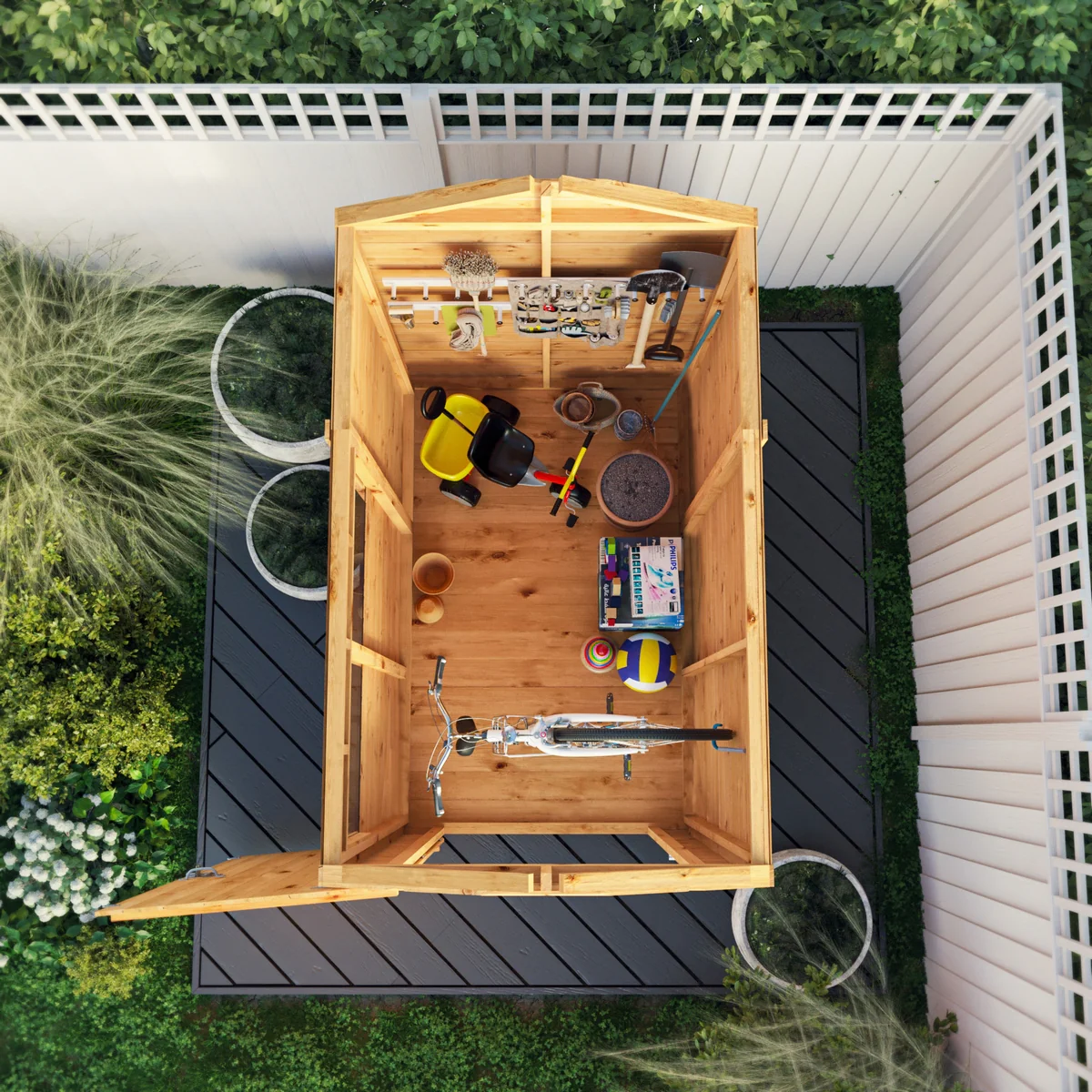 Mercia Woodsman 6' 3" x 4' 3" Apex Shed - Premium Dip Treated Shiplap - Glass Windows - Image 4