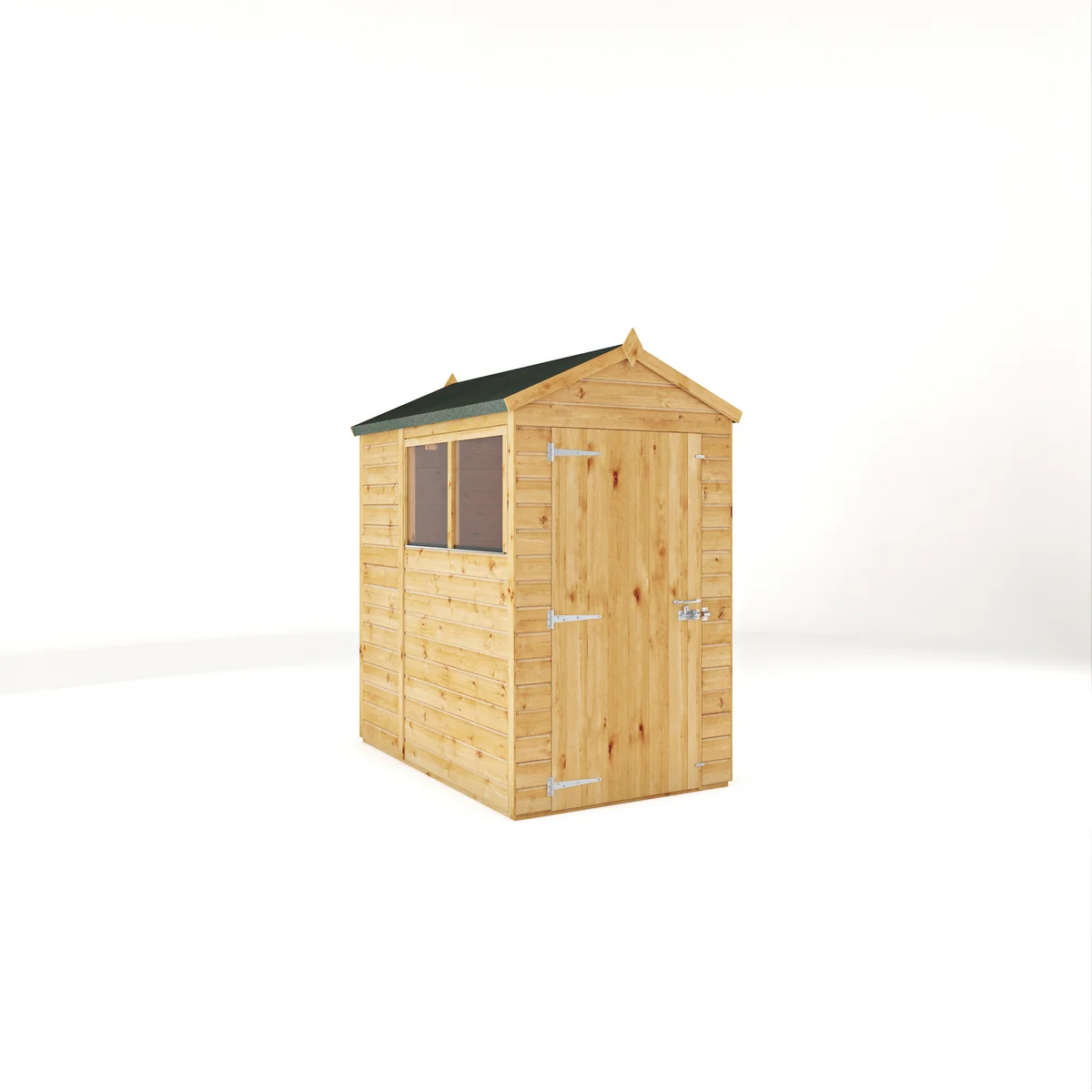 Mercia Woodsman 6' 3" x 4' 3" Apex Shed - Premium Dip Treated Shiplap - Glass Windows - Image 9