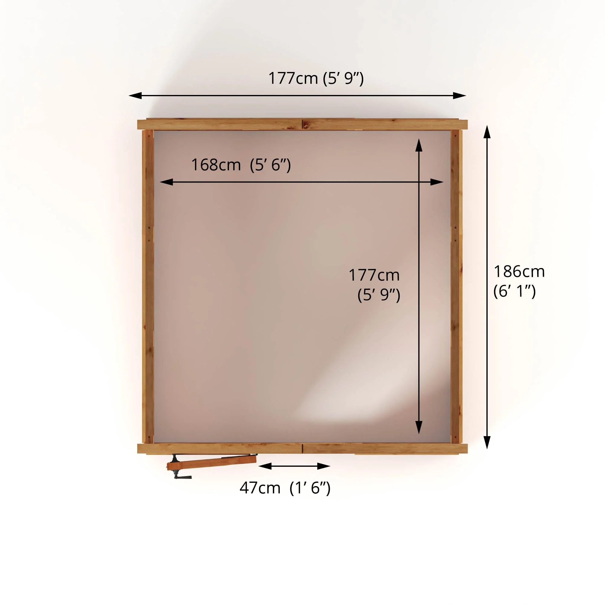 Mercia Woodsman 6' 3" x 6' 1" Apex Greenhouse - Premium Dip Treated Shiplap- Glass Windows - Image 8