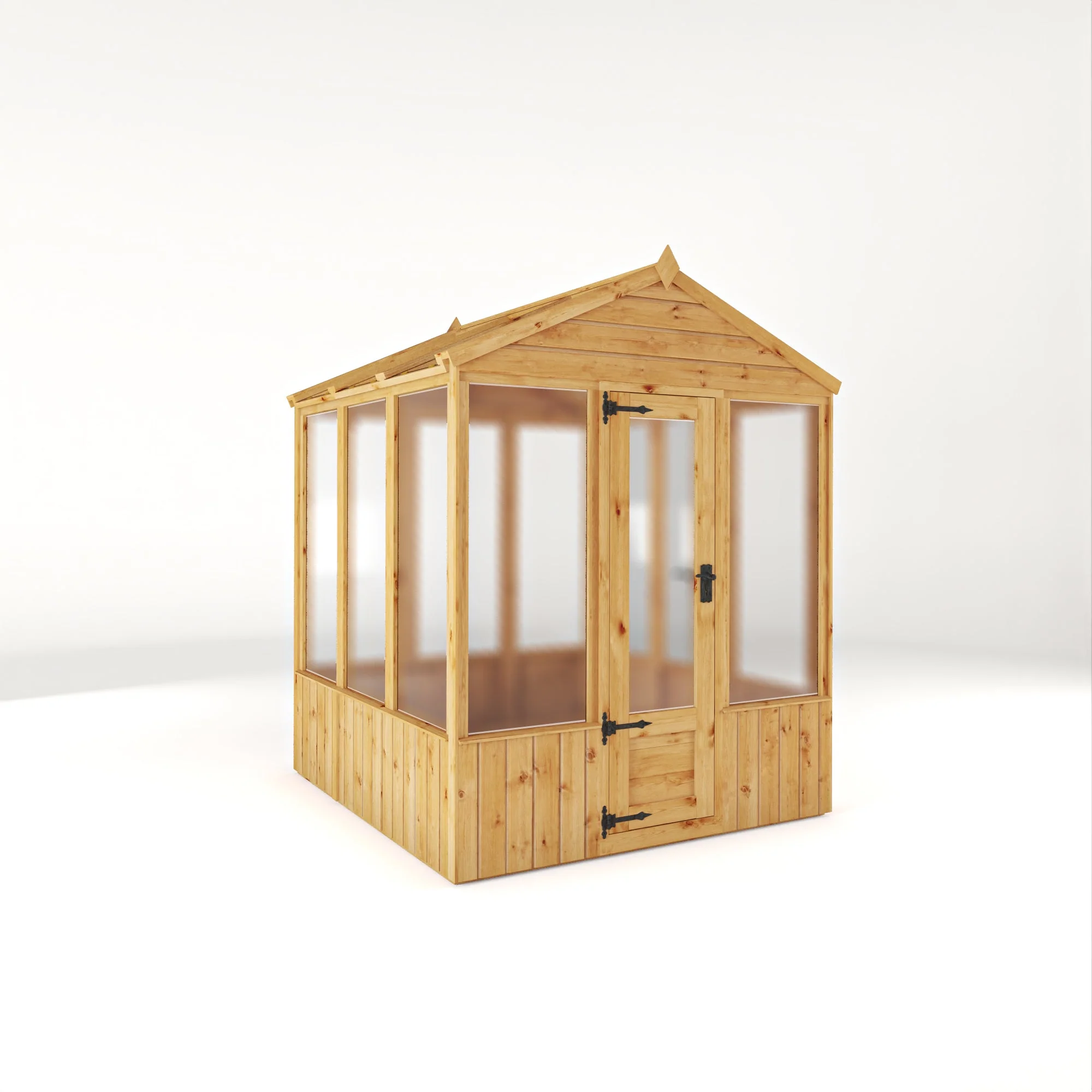 Mercia Woodsman 6' 3" x 6' 1" Apex Greenhouse - Premium Dip Treated Shiplap- Polycarbonate Windows - Image 4