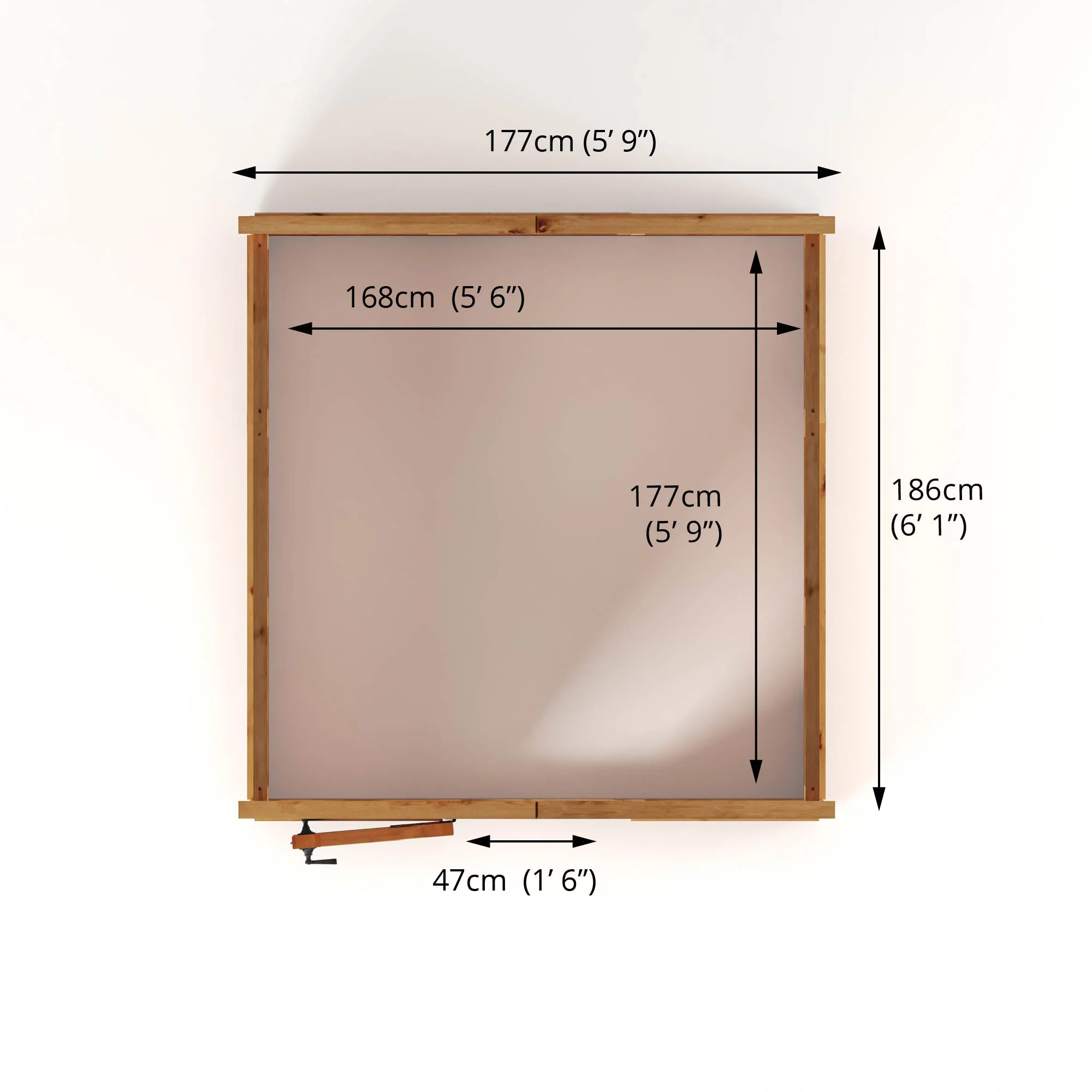 Mercia Woodsman 6' 3" x 6' 1" Apex Greenhouse - Premium Dip Treated Shiplap- Polycarbonate Windows - Image 8
