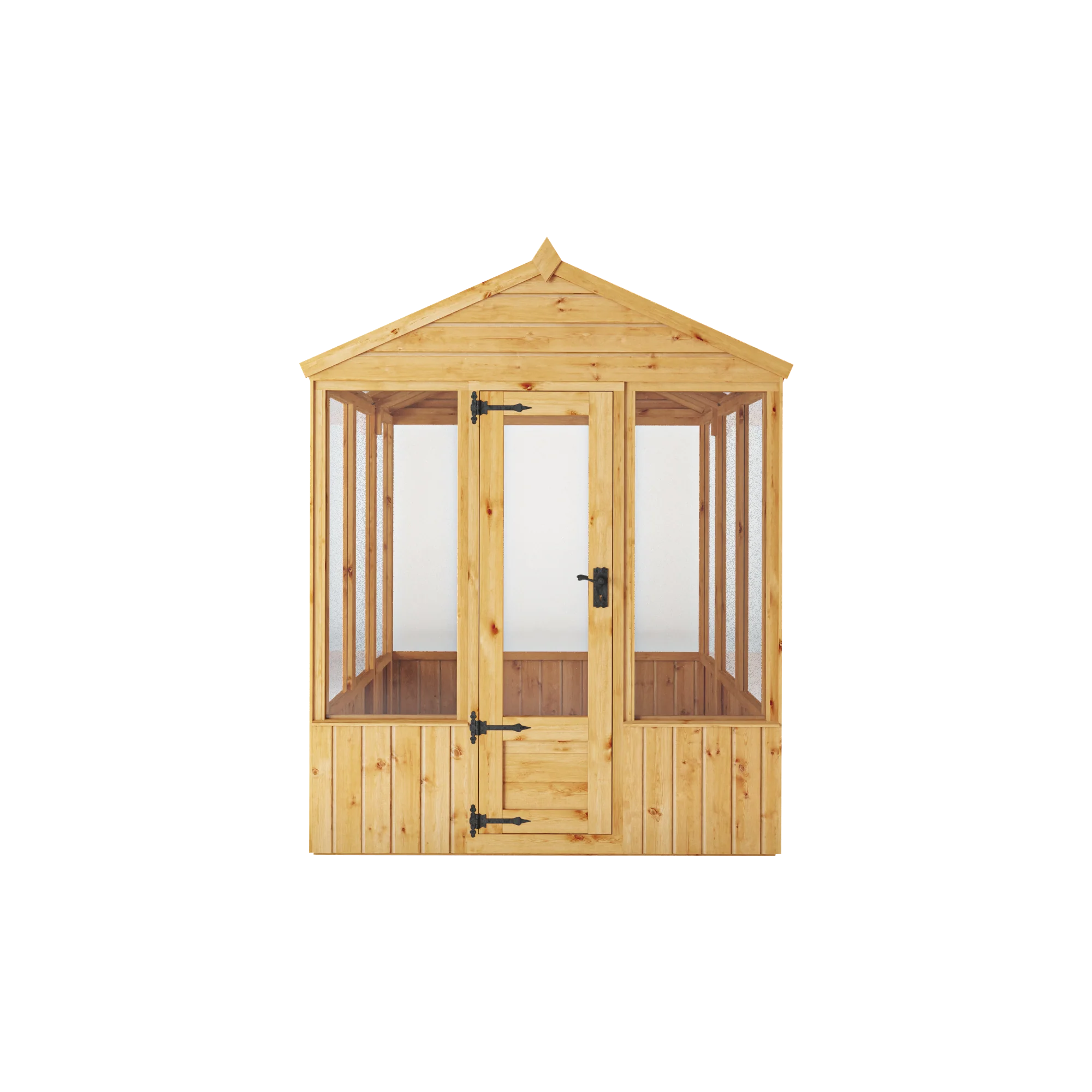 Mercia Woodsman 6' 3" x 6' 1" Apex Greenhouse - Premium Dip Treated Shiplap- Styrene Windows - Image 4