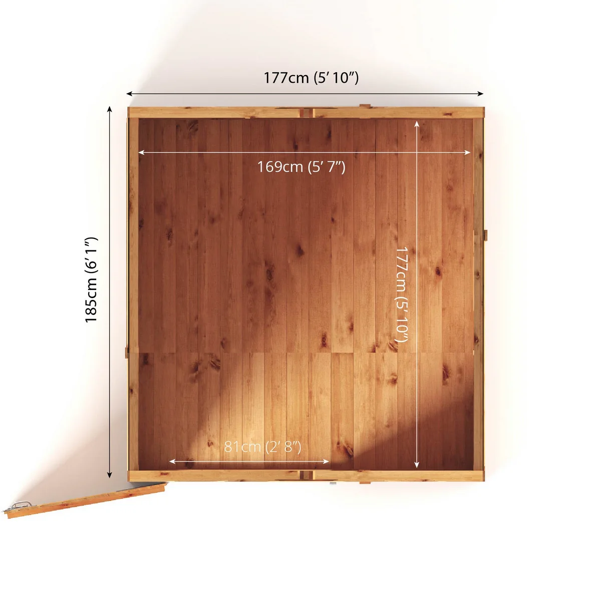 Mercia Woodsman 6' 3" x 6' 2" Apex Shed - Premium Dip Treated Shiplap - Glass Windows - Image 12