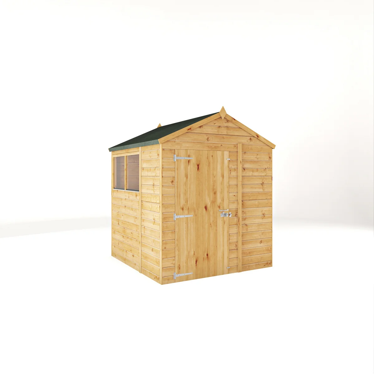 Mercia Woodsman 6' 3" x 6' 2" Apex Shed - Premium Dip Treated Shiplap - Glass Windows - Image 9