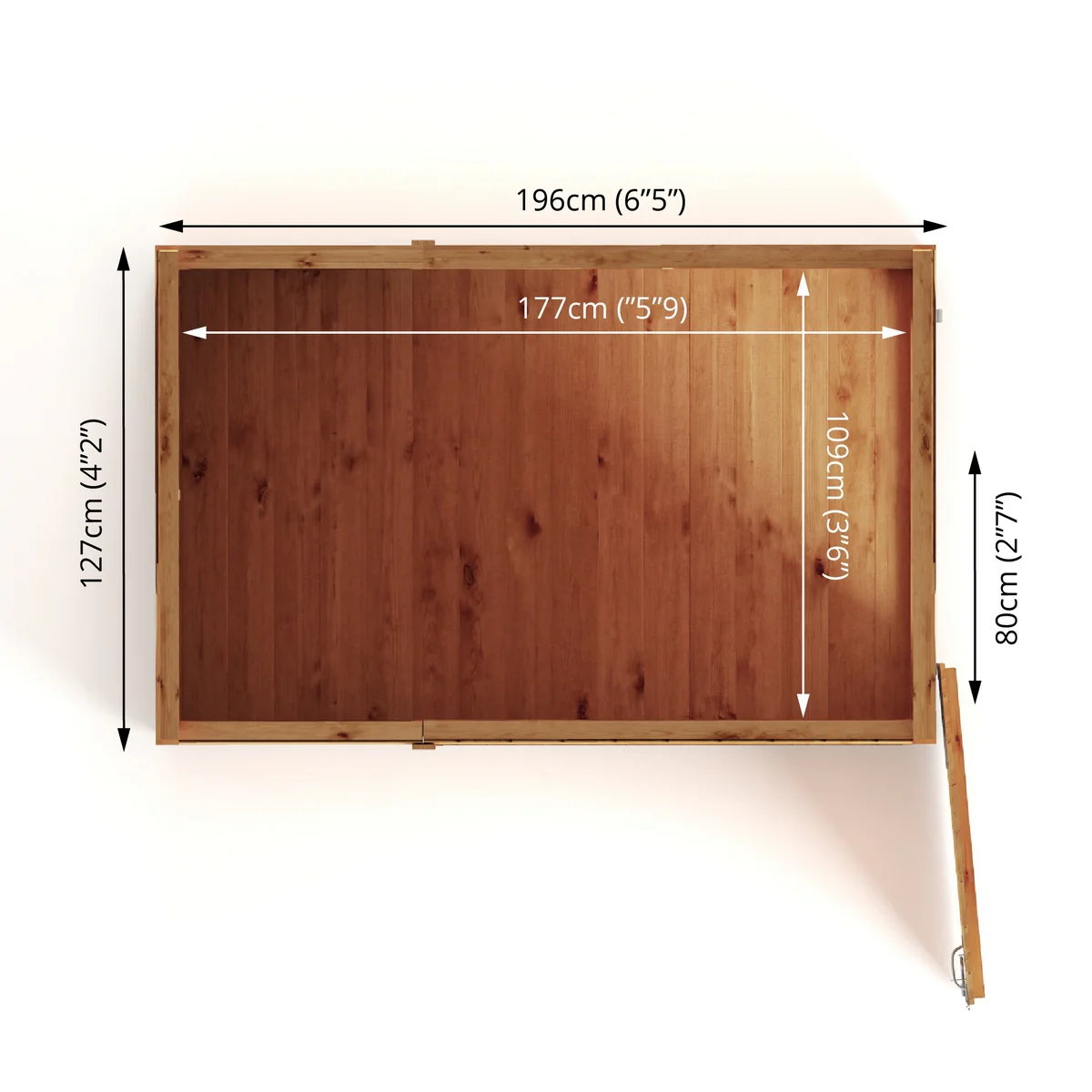 Mercia Woodsman 6' 5" x 4' 2" Pent Shed - Premium Dip Treated Shiplap - Glass Windows - Image 12