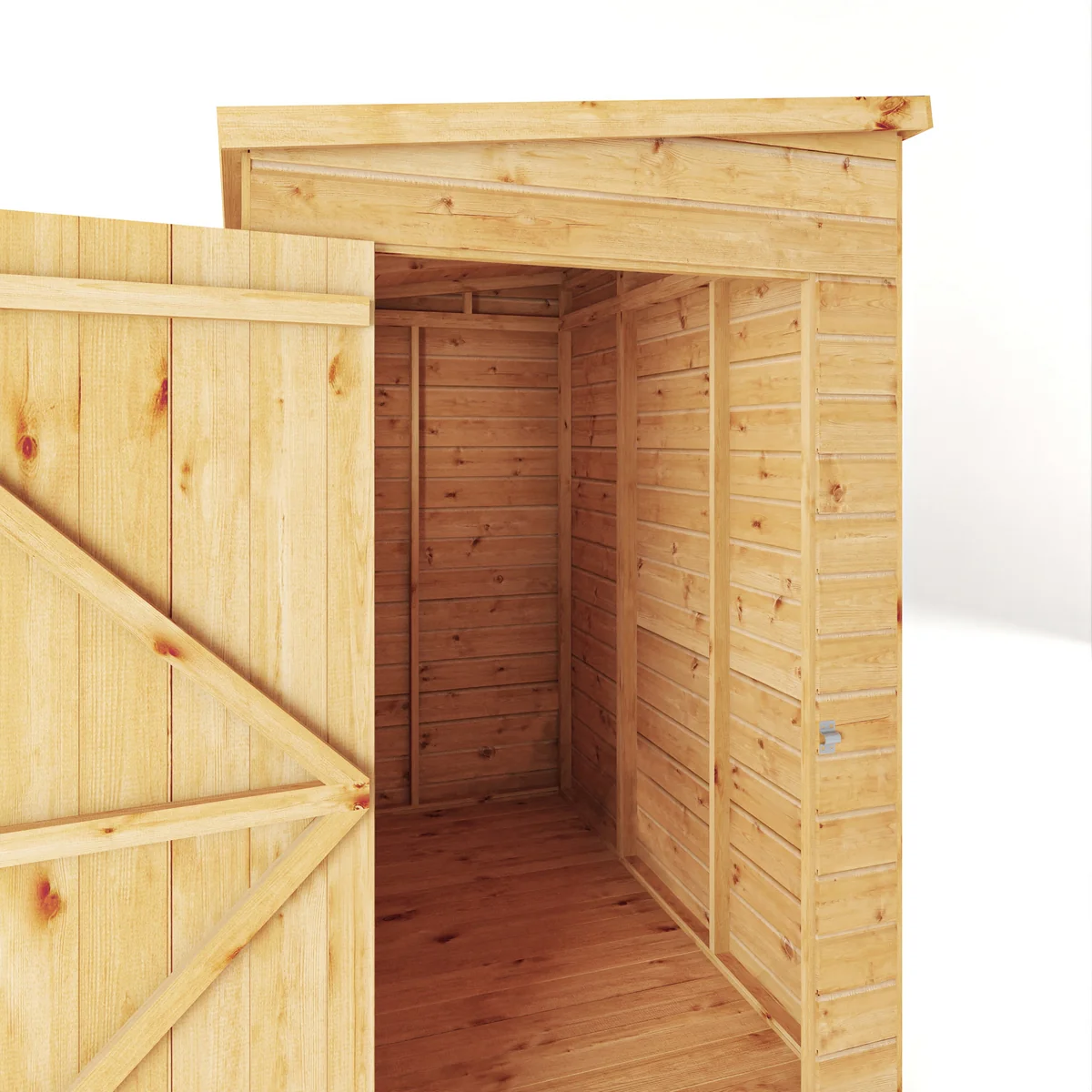 Mercia Woodsman 6' 5" x 4' 2" Pent Shed - Premium Dip Treated Shiplap - Glass Windows - Image 5