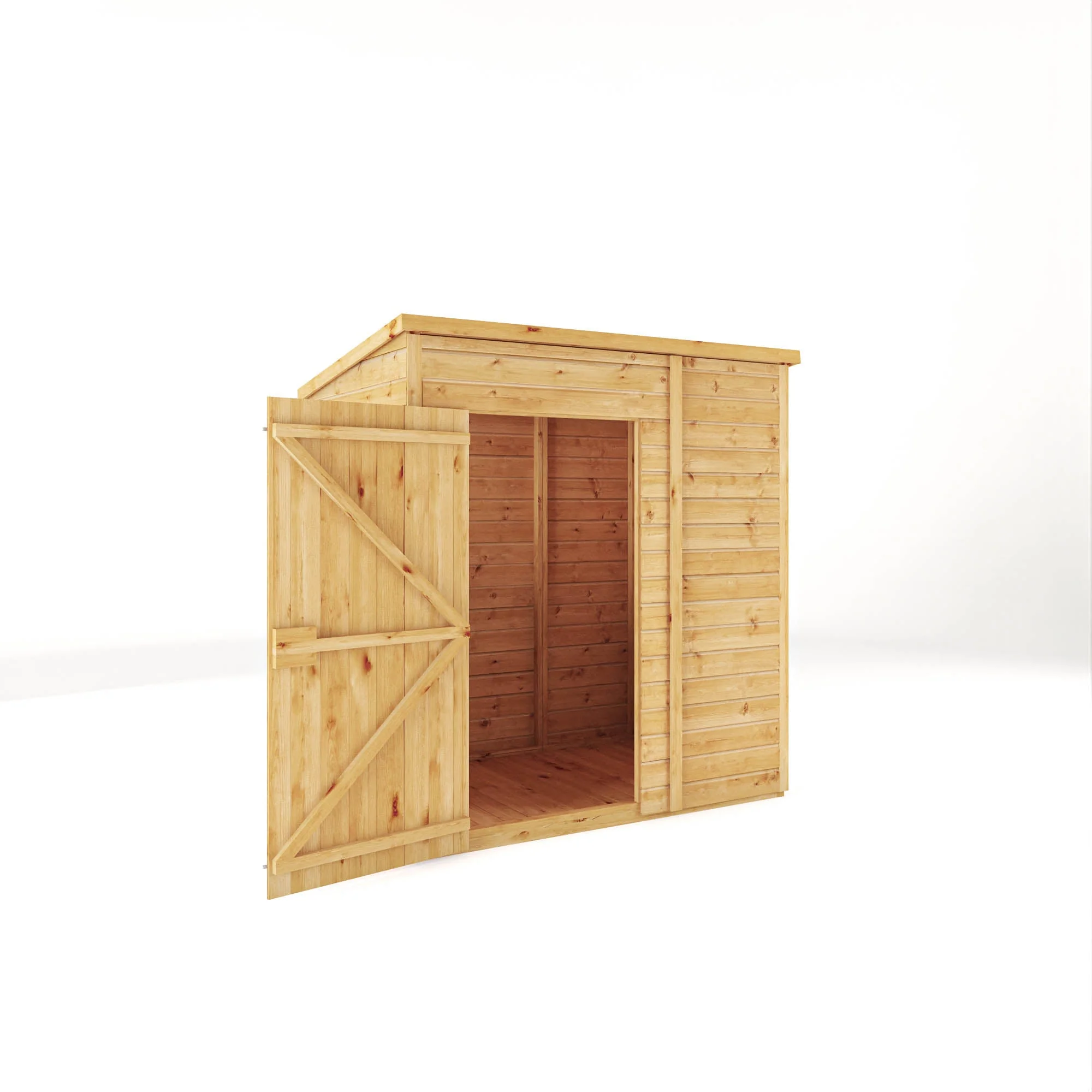 Mercia Woodsman 6' 5" x 4' 2" Pent Shed - Premium Dip Treated Shiplap - Styrene Windows - Image 10