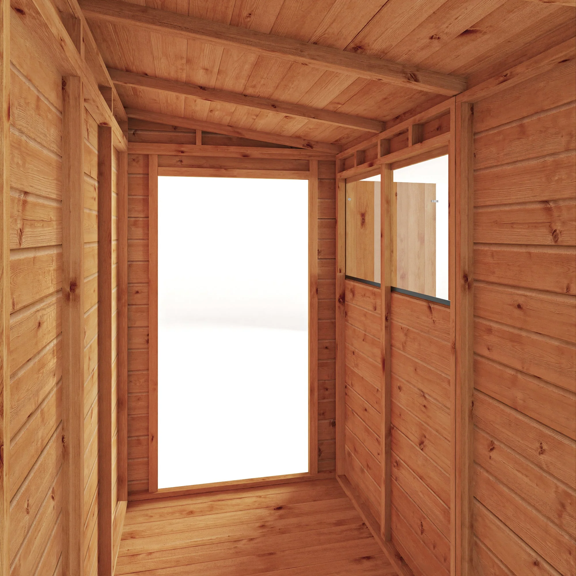 Mercia Woodsman 6' 5" x 4' 2" Pent Shed - Premium Dip Treated Shiplap - Styrene Windows - Image 4
