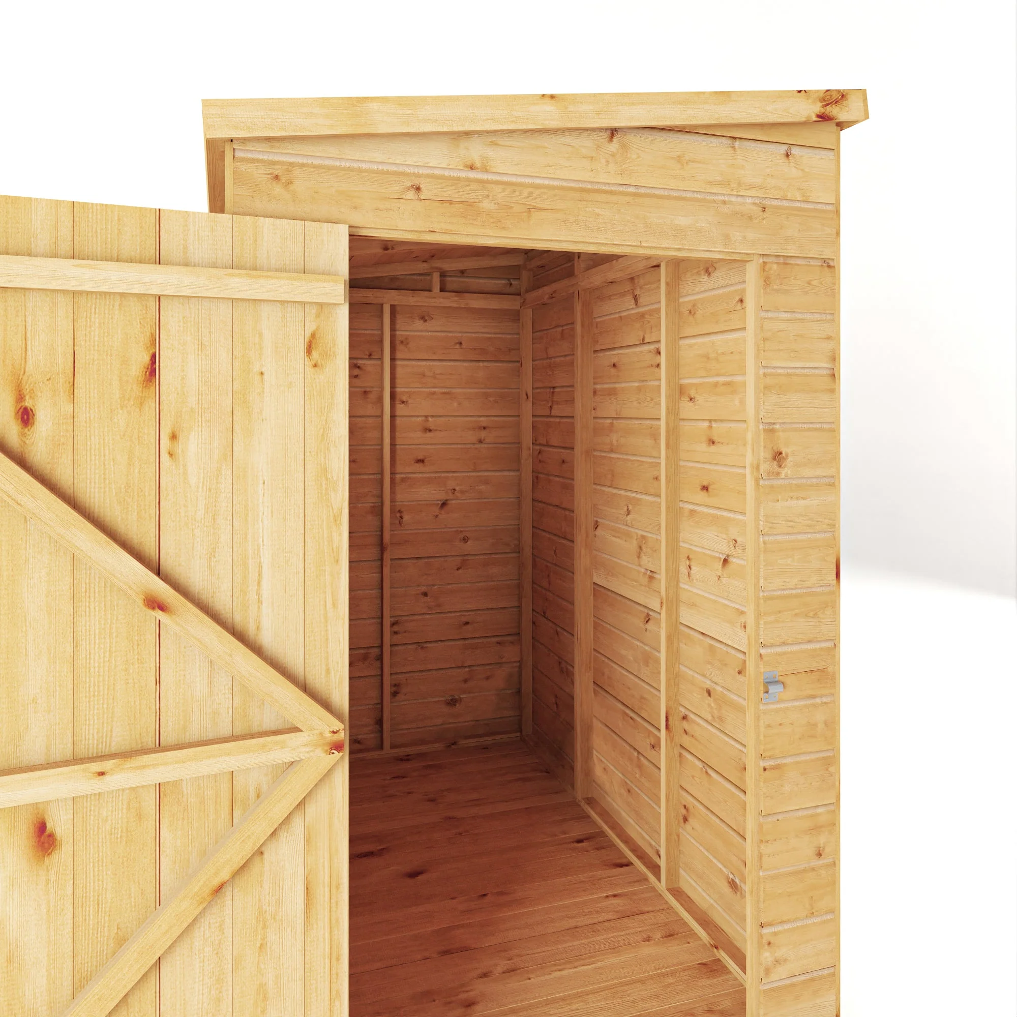Mercia Woodsman 6' 5" x 4' 2" Pent Shed - Premium Dip Treated Shiplap - Styrene Windows - Image 5