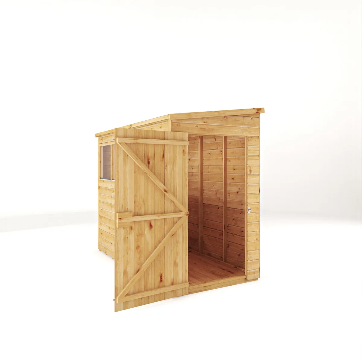 Mercia Woodsman 8' 1" x 3' 11" Pent Shed - Premium Dip Treated Shiplap - Glass Windows - Image 10
