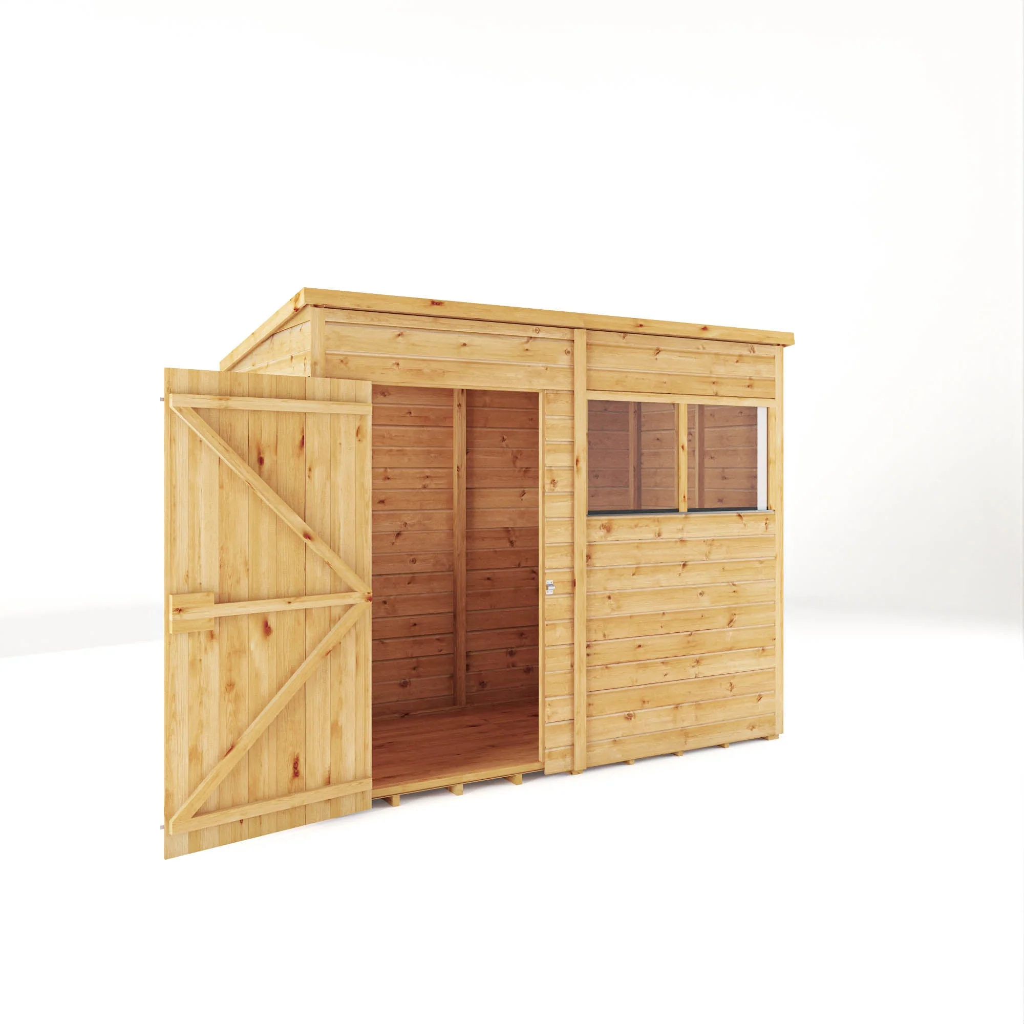 Mercia Woodsman 8' 1" x 3' 11" Pent Shed - Premium Dip Treated Shiplap - Styrene Windows - Image 13