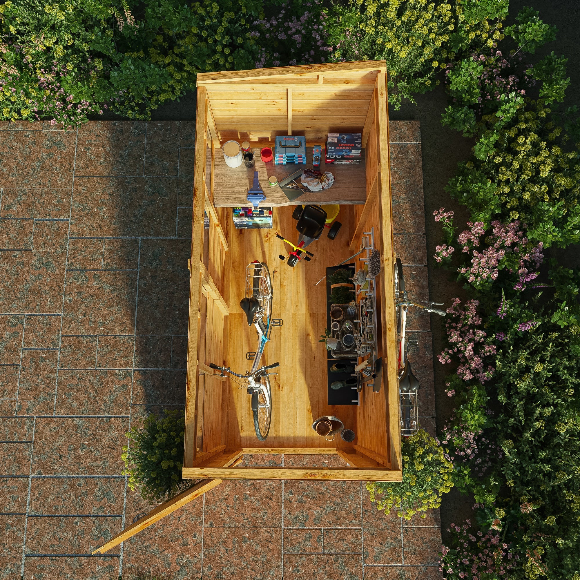 Mercia Woodsman 8' 1" x 3' 11" Pent Shed - Premium Dip Treated Shiplap - Styrene Windows - Image 5