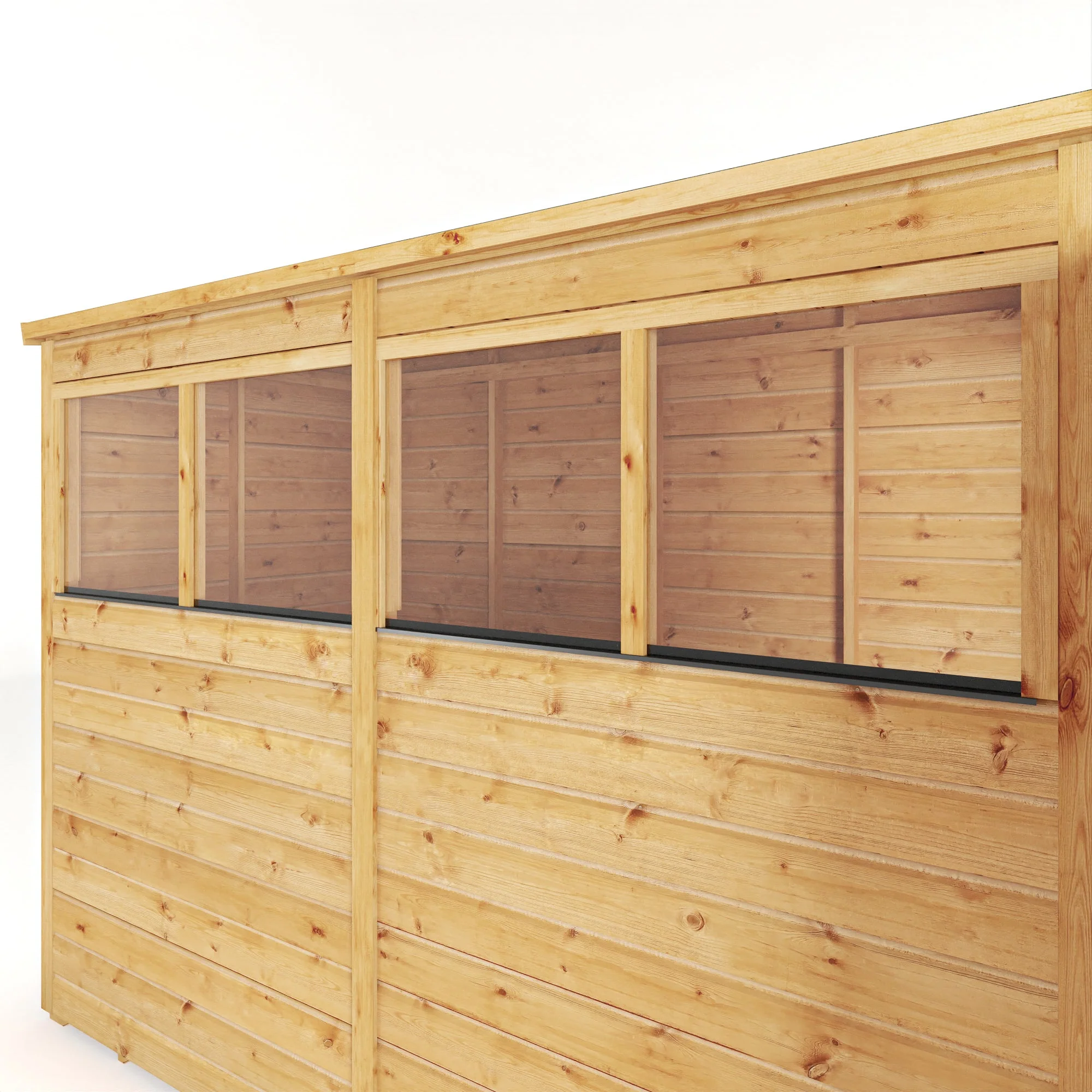 Mercia Woodsman 8' 1" x 3' 11" Pent Shed - Premium Dip Treated Shiplap - Styrene Windows - Image 6