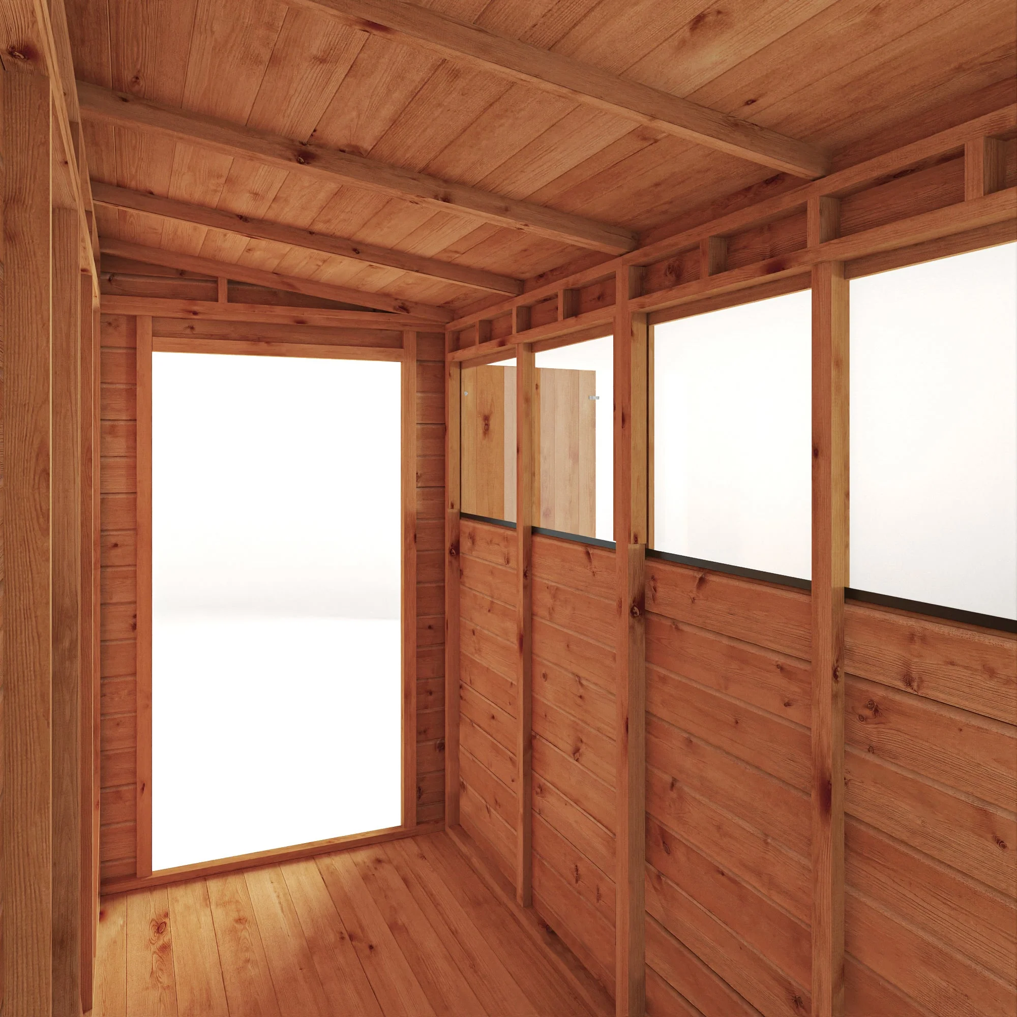 Mercia Woodsman 8' 1" x 3' 11" Pent Shed - Premium Dip Treated Shiplap - Styrene Windows - Image 7
