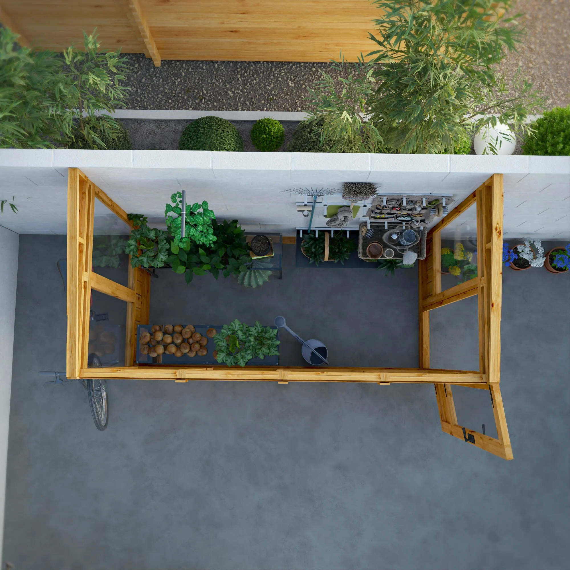 Mercia Woodsman 8' 2" x 3' 11" Pent Lean-to Greenhouse - Premium Dip Treated Shiplap- Glass Windows - Image 3