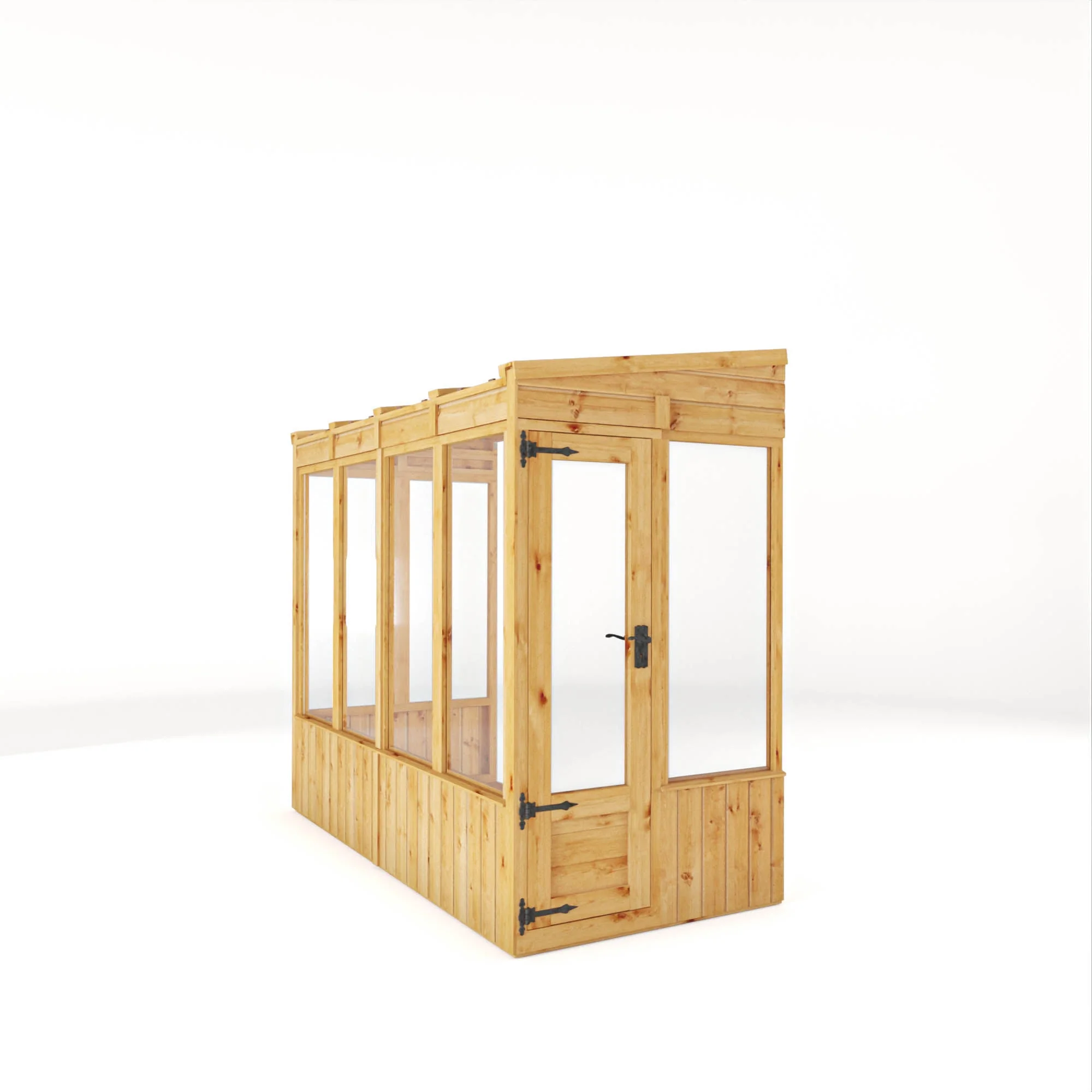Mercia Woodsman 8' 2" x 3' 11" Pent Lean-to Greenhouse - Premium Dip Treated Shiplap- Glass Windows - Image 5