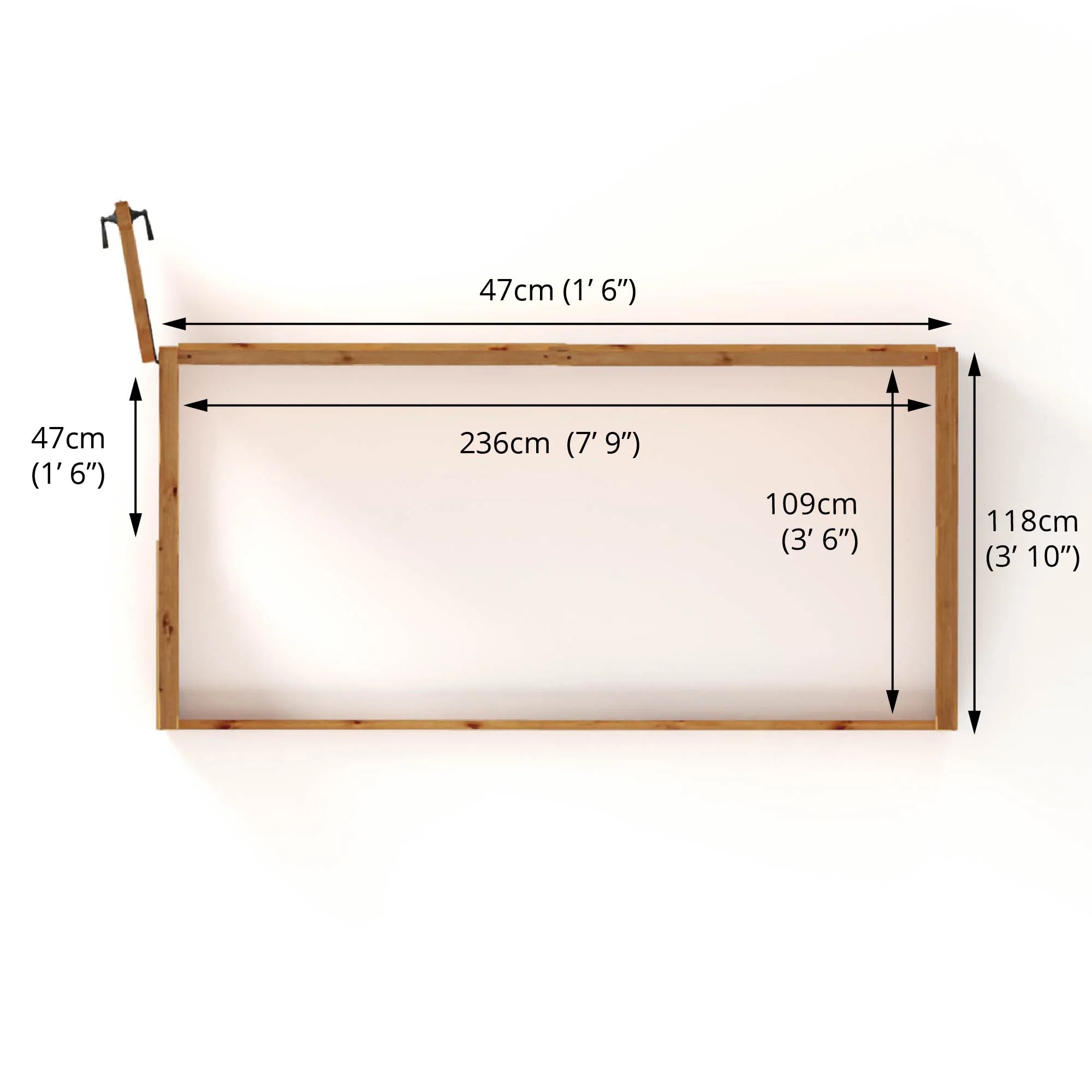 Mercia Woodsman 8' 2" x 3' 11" Pent Lean-to Greenhouse - Premium Dip Treated Shiplap- Polycarbonate Windows - Image 11