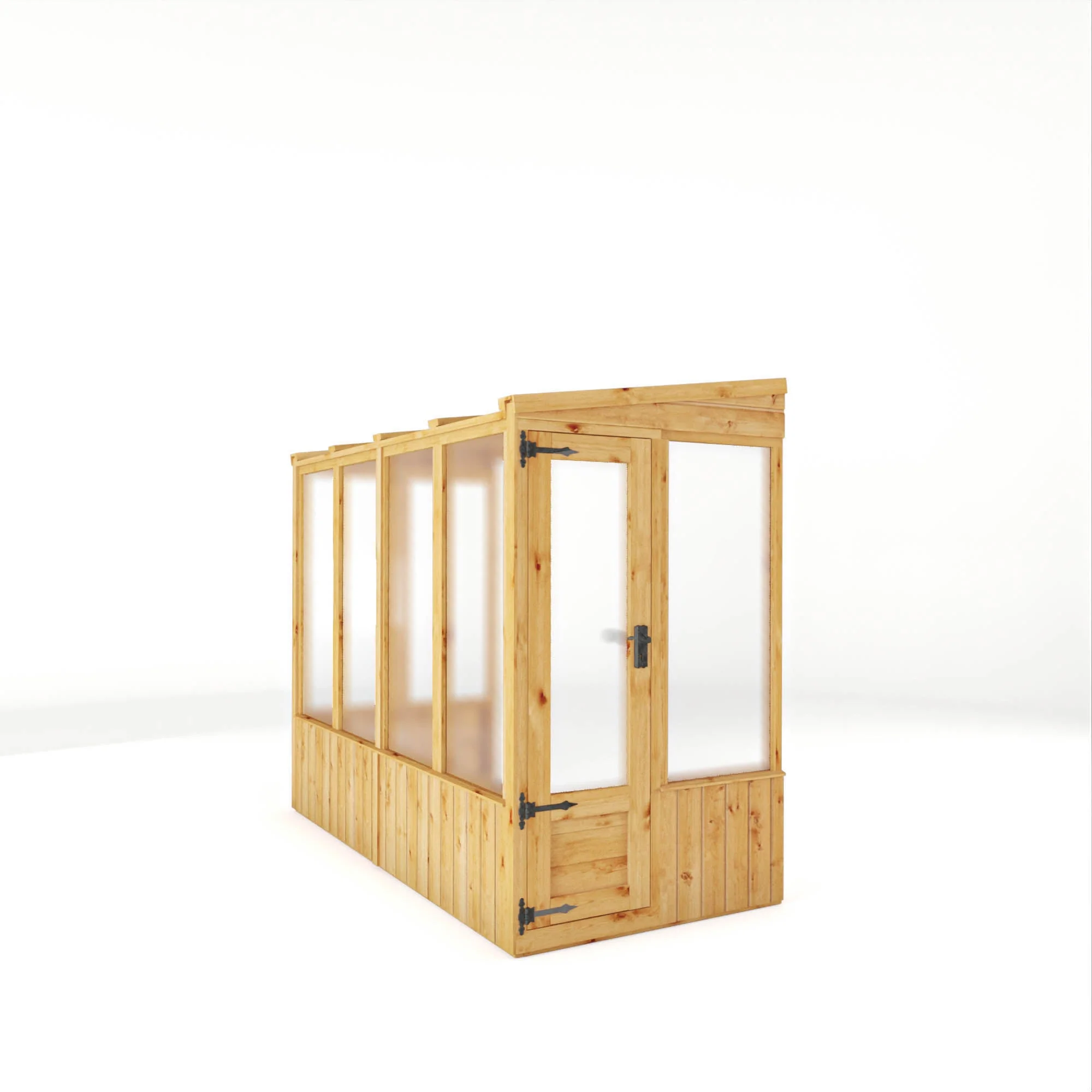 Mercia Woodsman 8' 2" x 3' 11" Pent Lean-to Greenhouse - Premium Dip Treated Shiplap- Polycarbonate Windows - Image 7