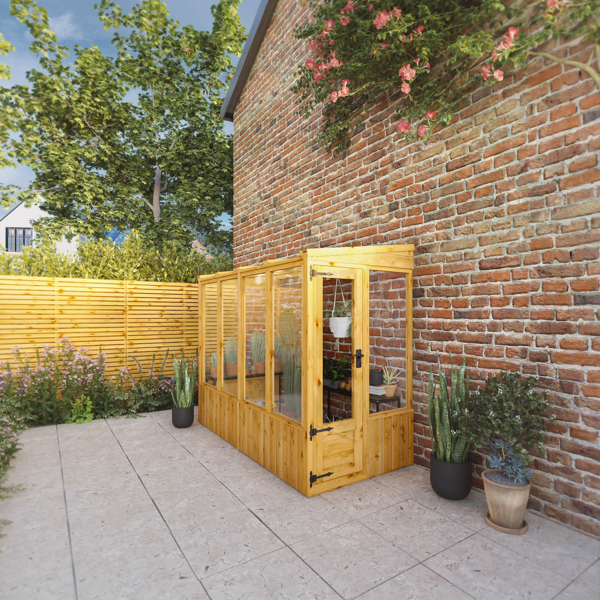 Mercia Woodsman 8' 2" x 3' 11" Pent Lean-to Greenhouse - Premium Dip Treated Shiplap- Styrene Windows - Image 2