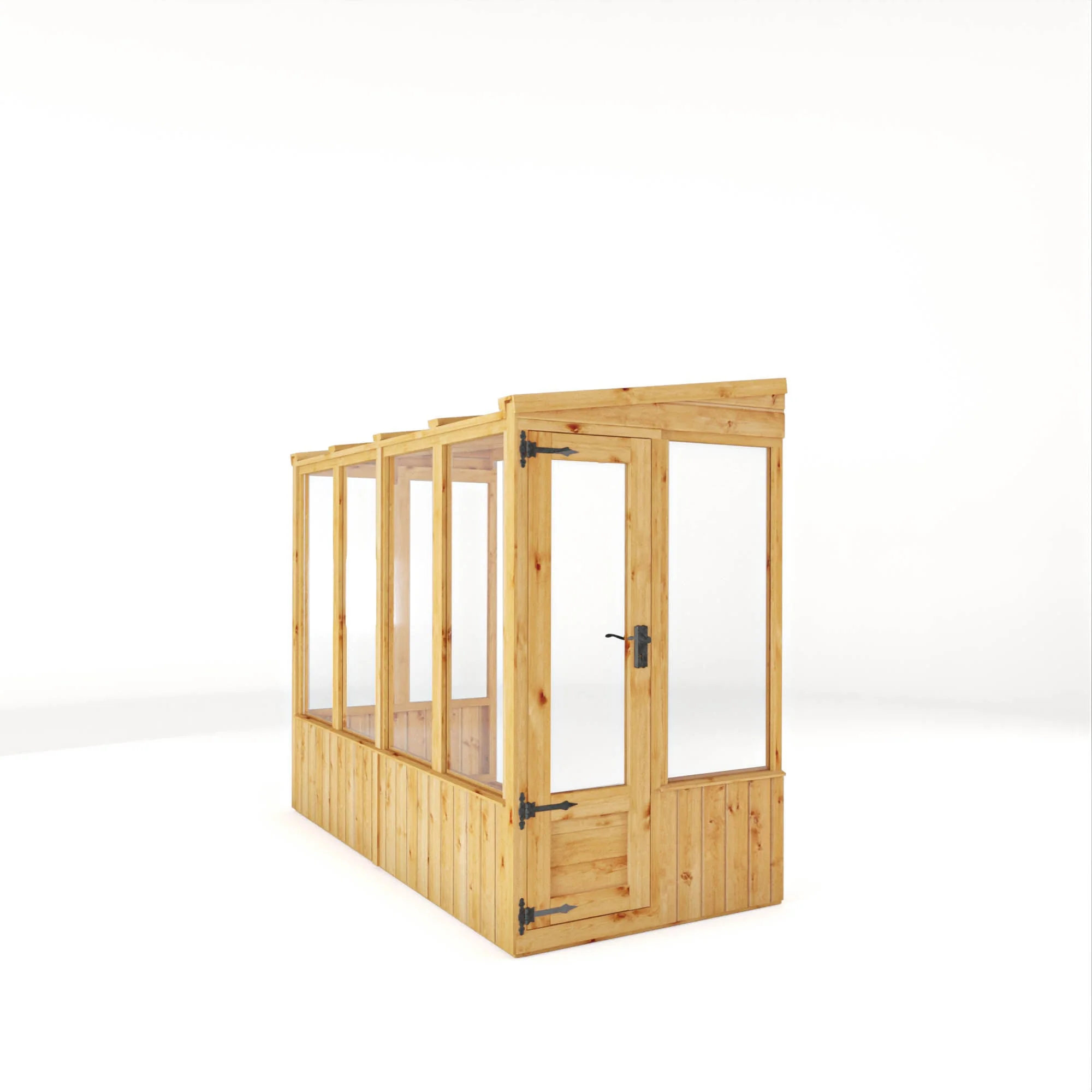 Mercia Woodsman 8' 2" x 3' 11" Pent Lean-to Greenhouse - Premium Dip Treated Shiplap- Styrene Windows - Image 8
