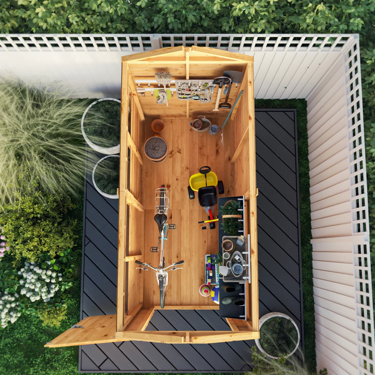 Mercia Woodsman 8' 2" x 4' 3" Apex Shed - Premium Dip Treated Shiplap - Glass Windows - Image 4