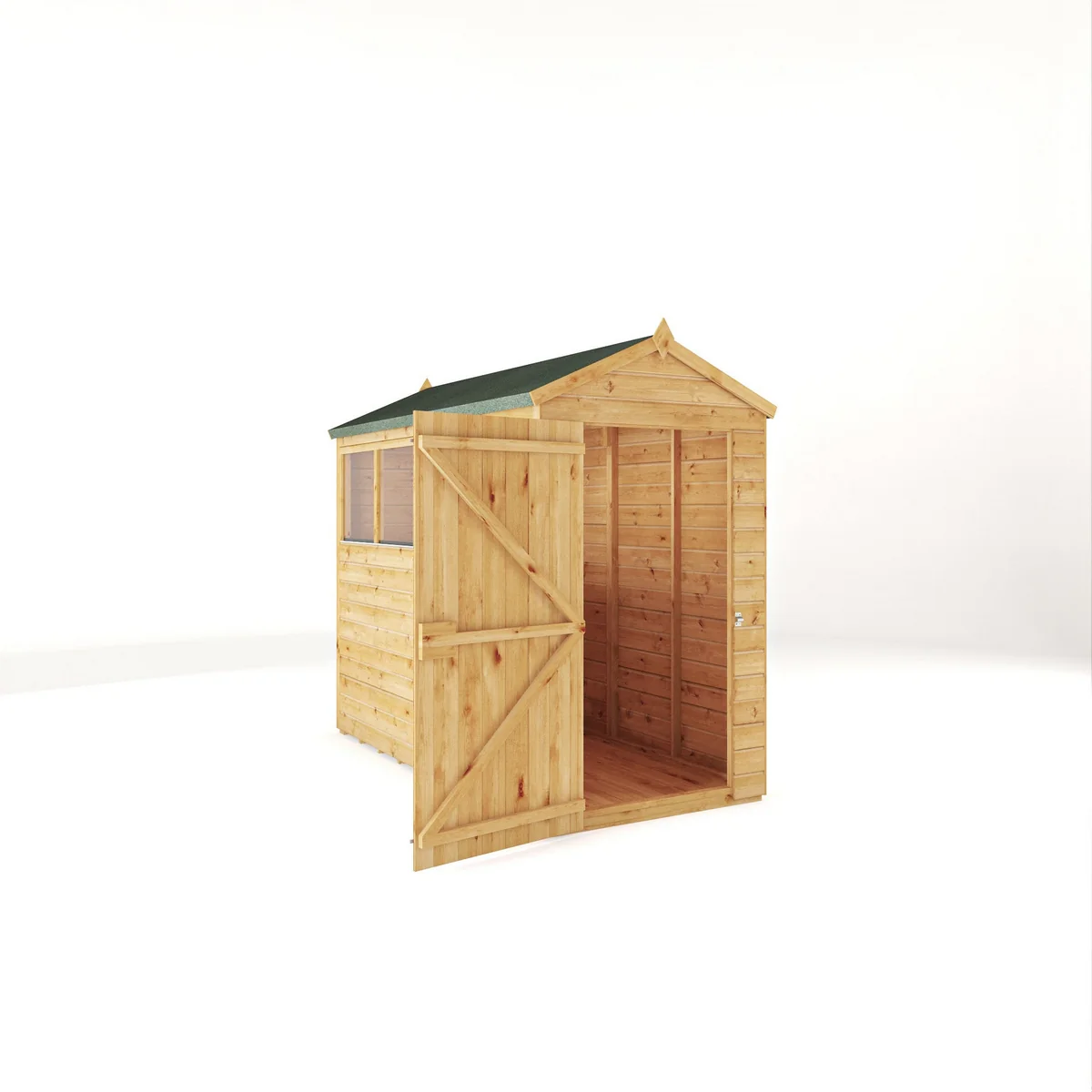 Mercia Woodsman 8' 2" x 4' 3" Apex Shed - Premium Dip Treated Shiplap - Styrene Windows - Image 9