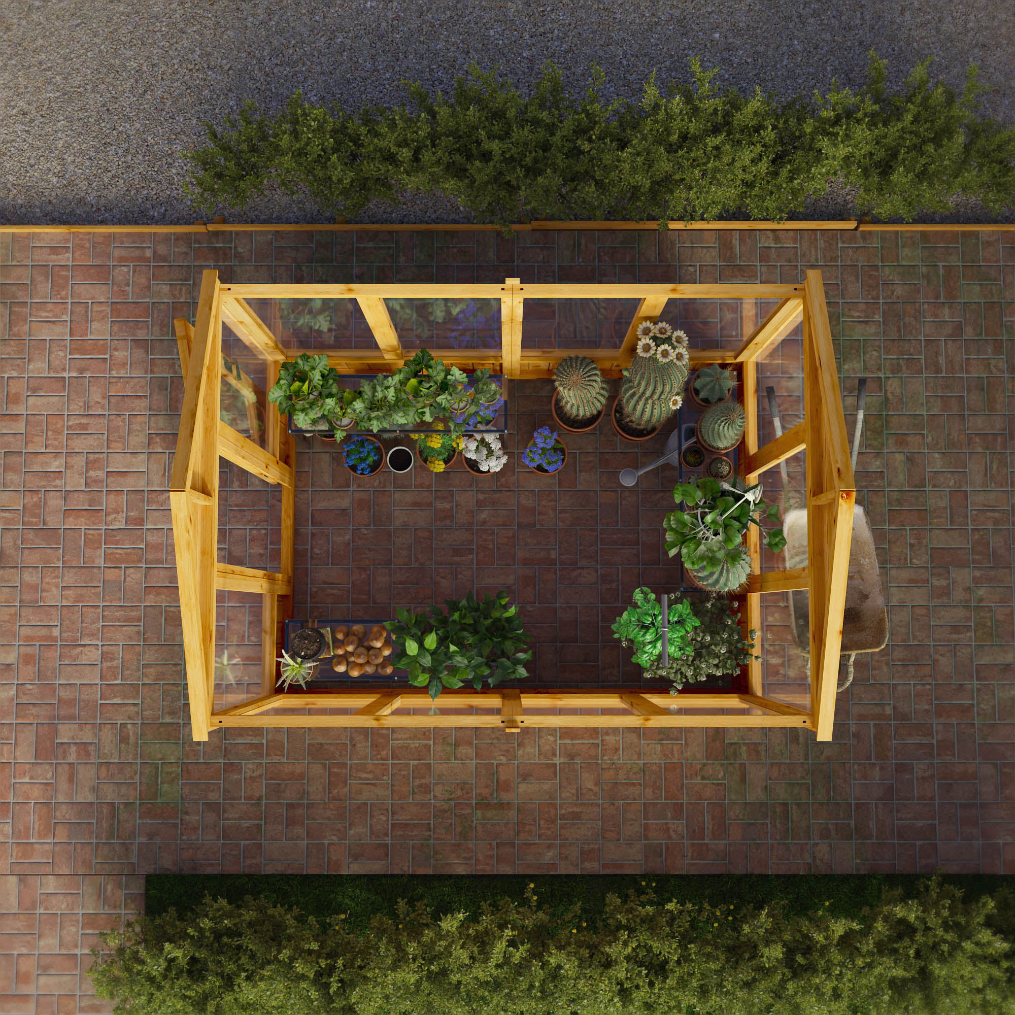 Mercia Woodsman 8' 2" x 6' 1" Apex Greenhouse - Premium Dip Treated Shiplap- Glass Windows - Image 3