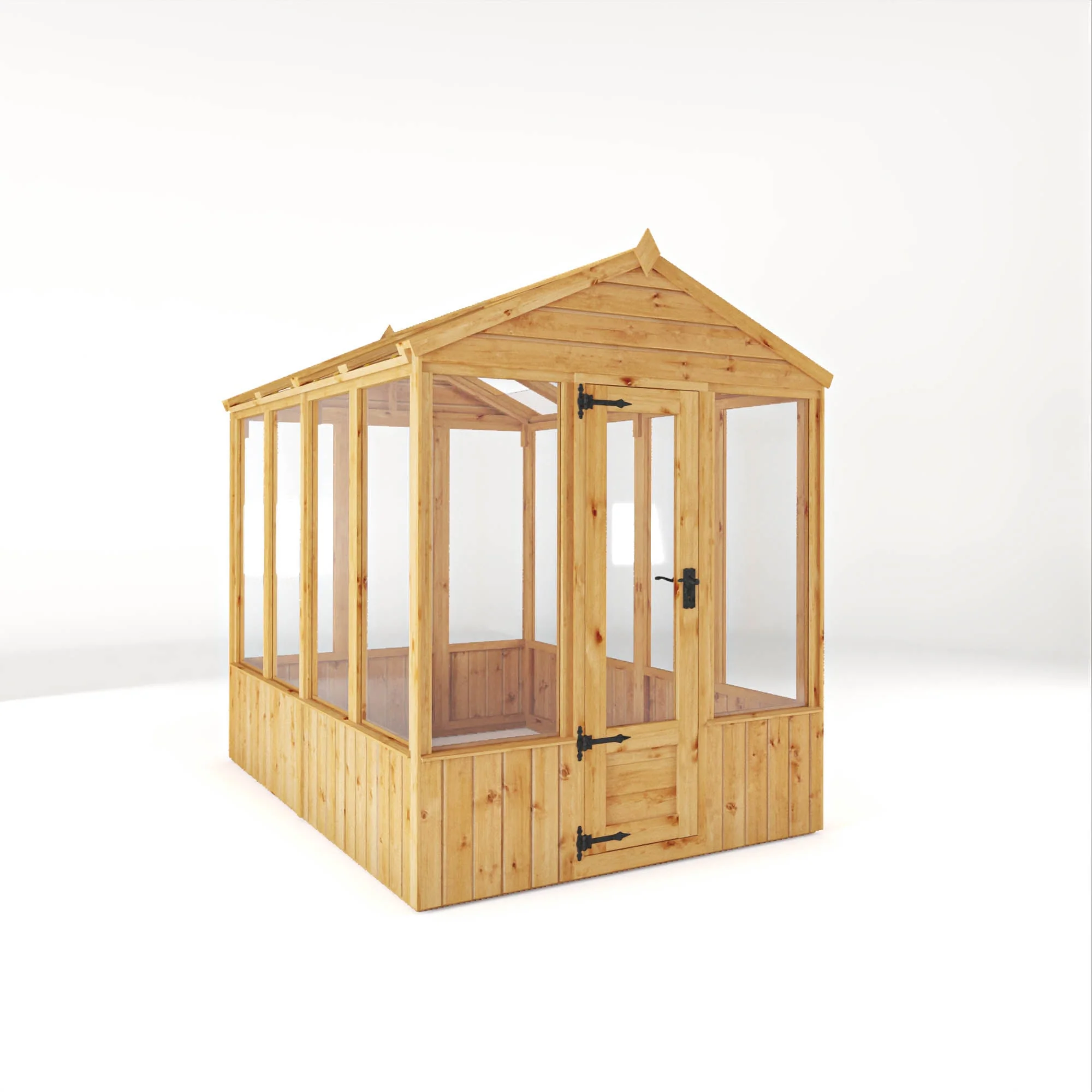 Mercia Woodsman 8' 2" x 6' 1" Apex Greenhouse - Premium Dip Treated Shiplap- Glass Windows - Image 7