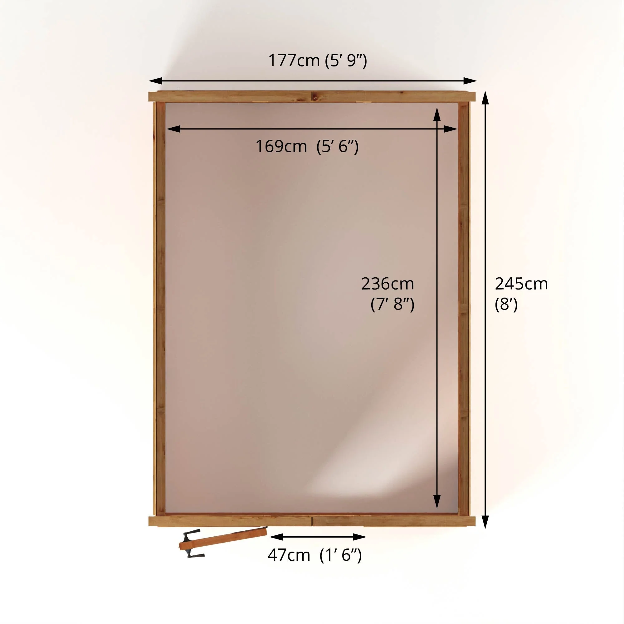 Mercia Woodsman 8' 2" x 6' 1" Apex Greenhouse - Premium Dip Treated Shiplap- Glass Windows - Image 9