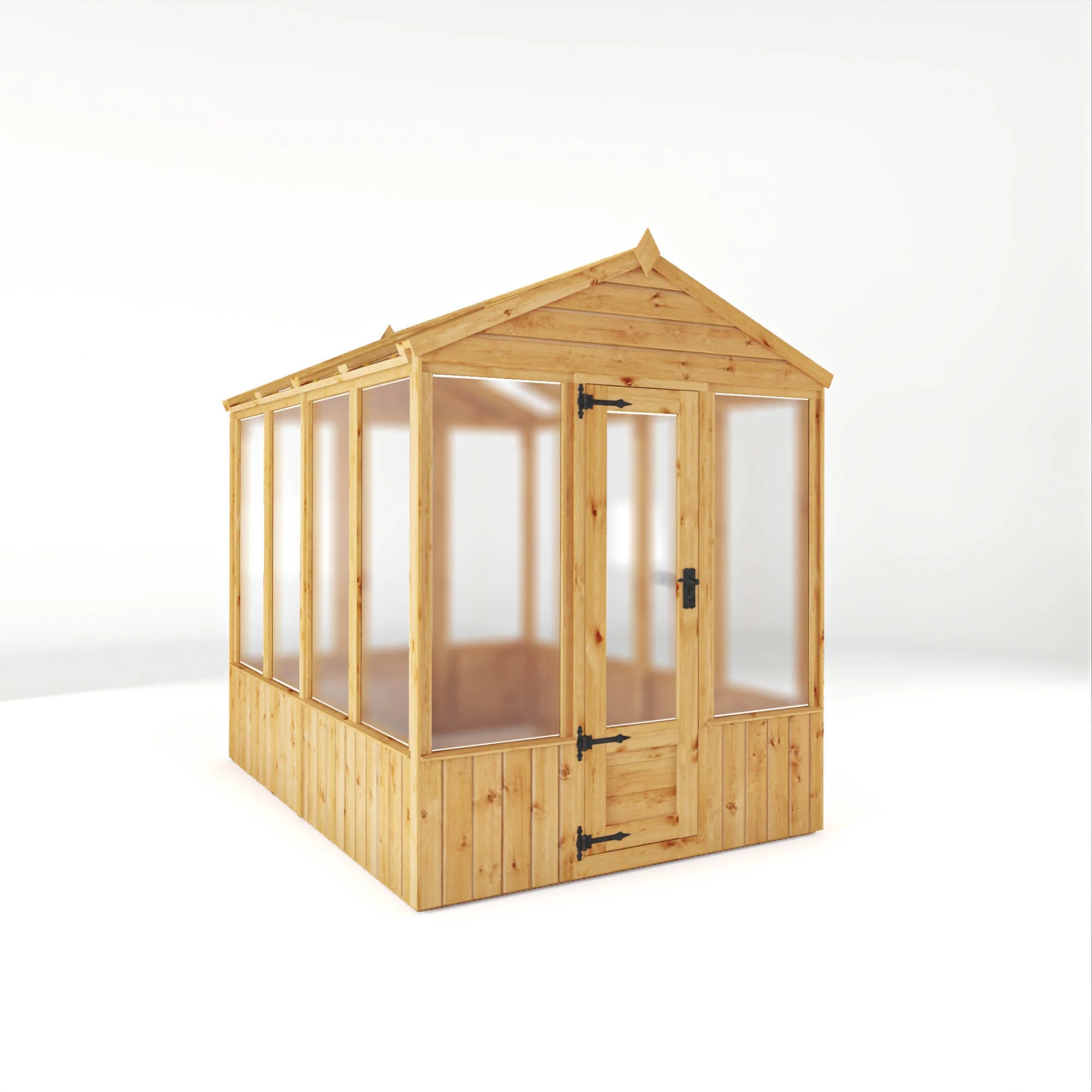 Mercia Woodsman 8' 2" x 6' 1" Apex Greenhouse - Premium Dip Treated Shiplap- Polycarbonate Windows - Image 6