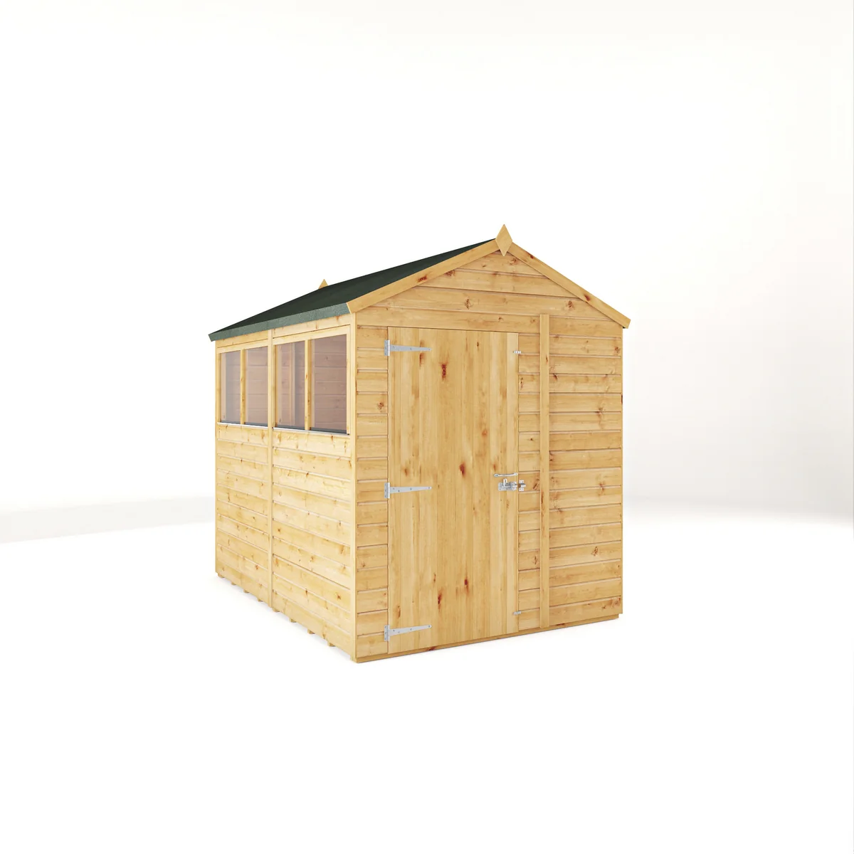 Mercia Woodsman 8' 2" x 6' 2" Apex Shed - Premium Dip Treated Shiplap - Glass Windows - Image 9