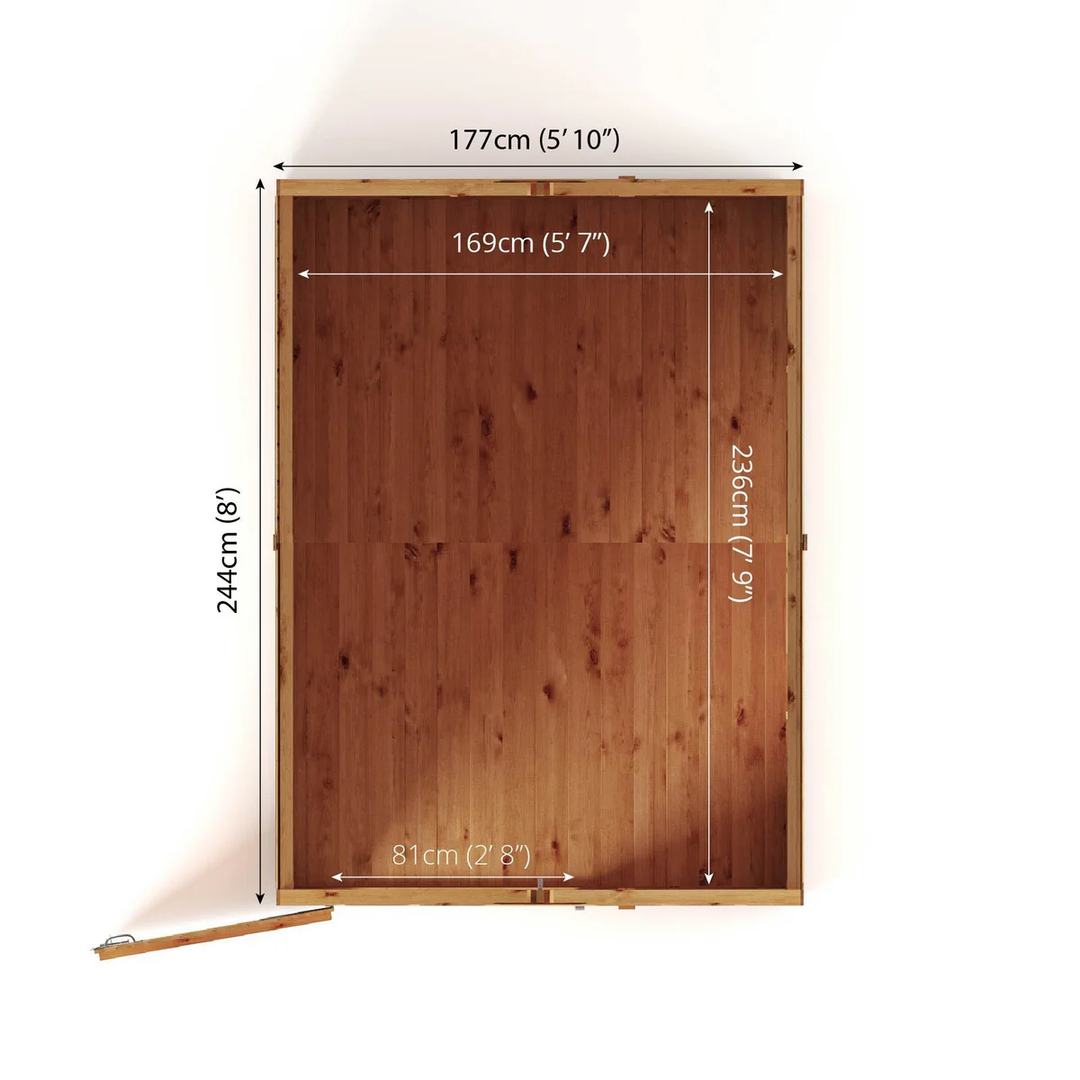 Mercia Woodsman 8' 2" x 6' 2" Apex Shed - Premium Dip Treated Shiplap - Styrene Windows - Image 11
