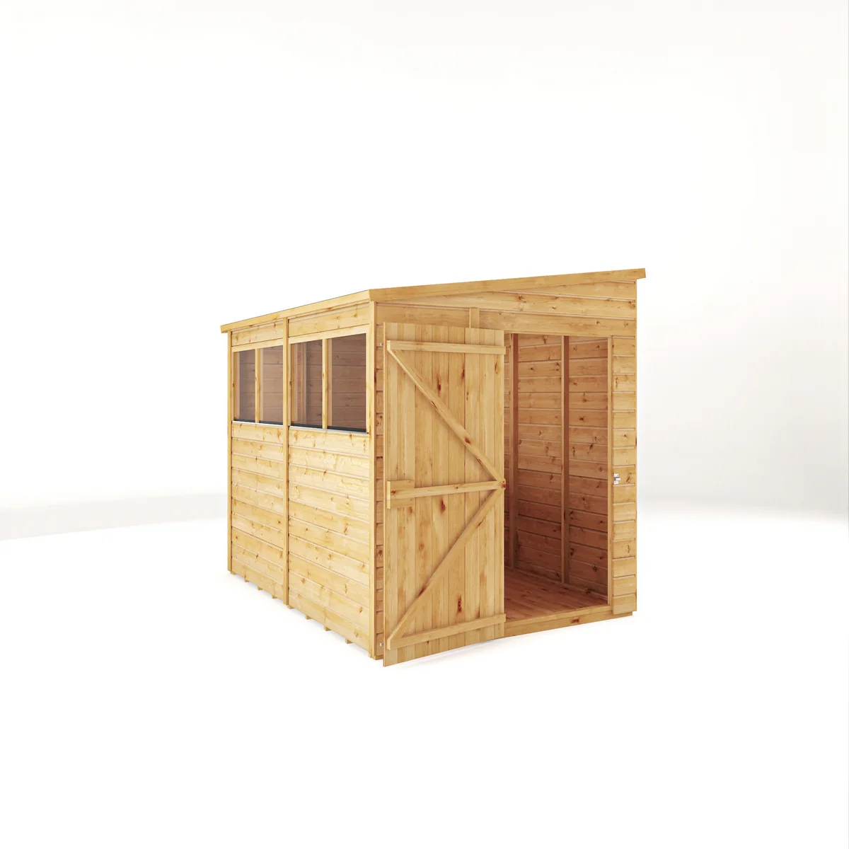 Mercia Woodsman 8' 4" x 6' 2" Pent Shed - Premium Dip Treated Shiplap - Glass Windows - Image 11
