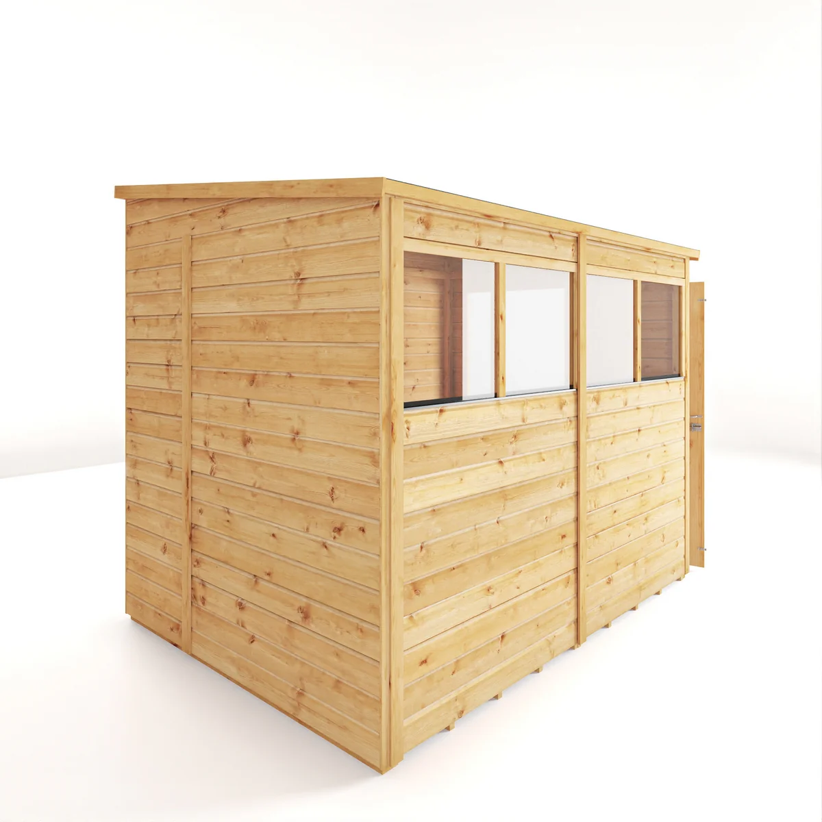 Mercia Woodsman 8' 4" x 6' 2" Pent Shed - Premium Dip Treated Shiplap - Glass Windows - Image 2