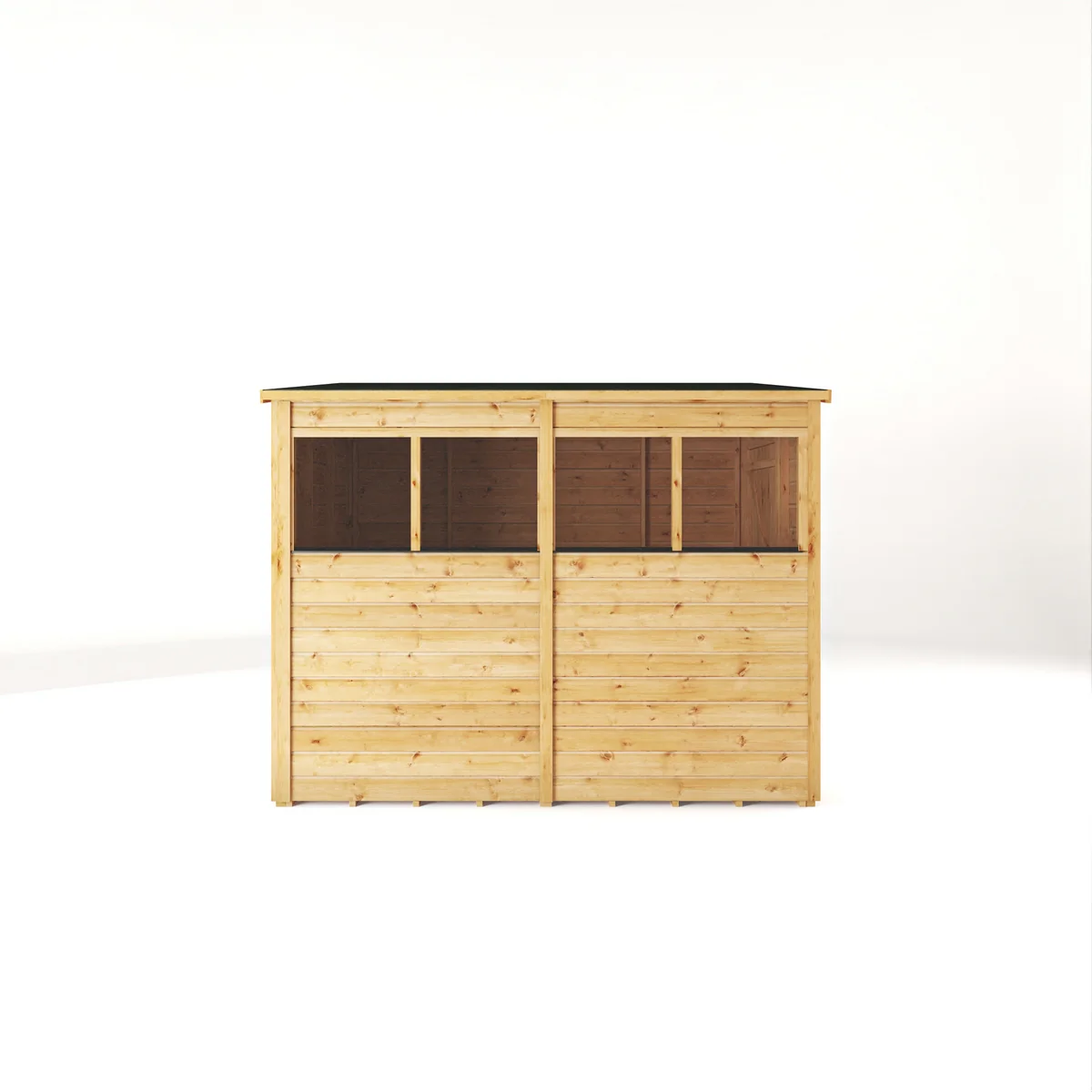 Mercia Woodsman 8' 4" x 6' 2" Pent Shed - Premium Dip Treated Shiplap - Glass Windows - Image 8